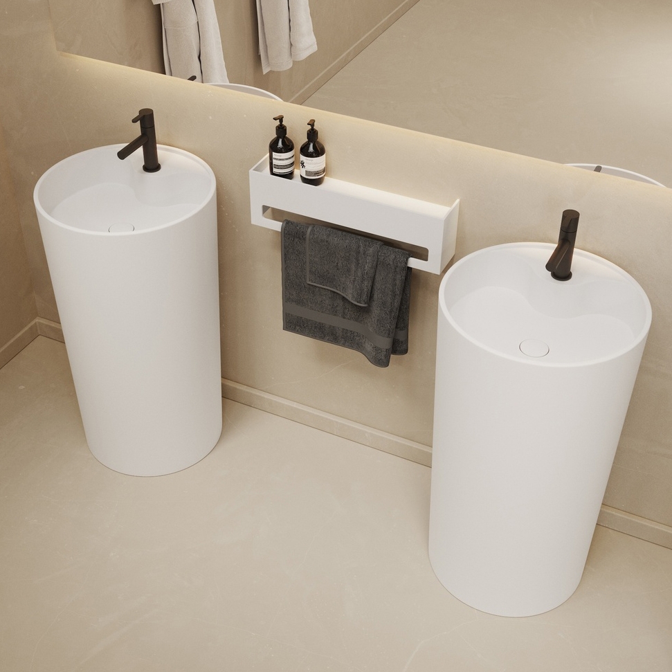 Mostrar el producto MINERAL STONE® | Lavabo pedestal Spark en solid surface del fabricante Riluxa