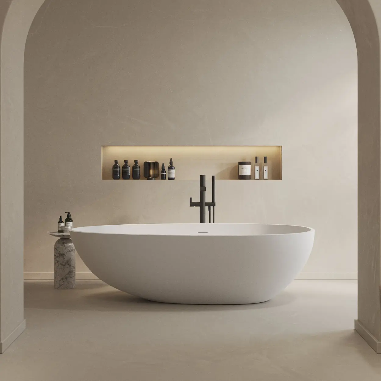 Riluxa - SOLID SURFACE | Toulouse Freestanding Solid Surface Bathtub - 178cm