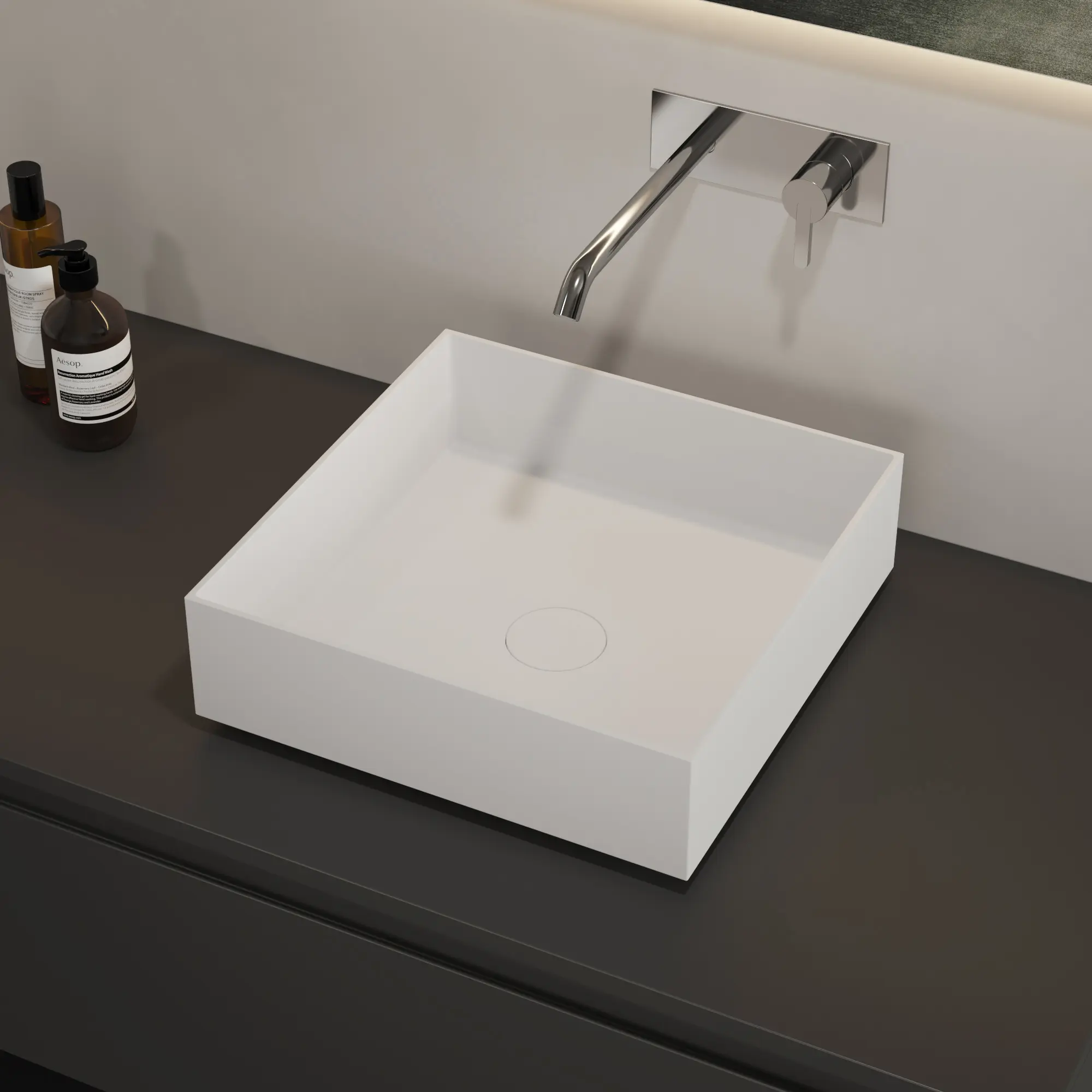 Riluxa - SOLID SURFACE | Zinnia Lavabo soprapiano in Solid Surface