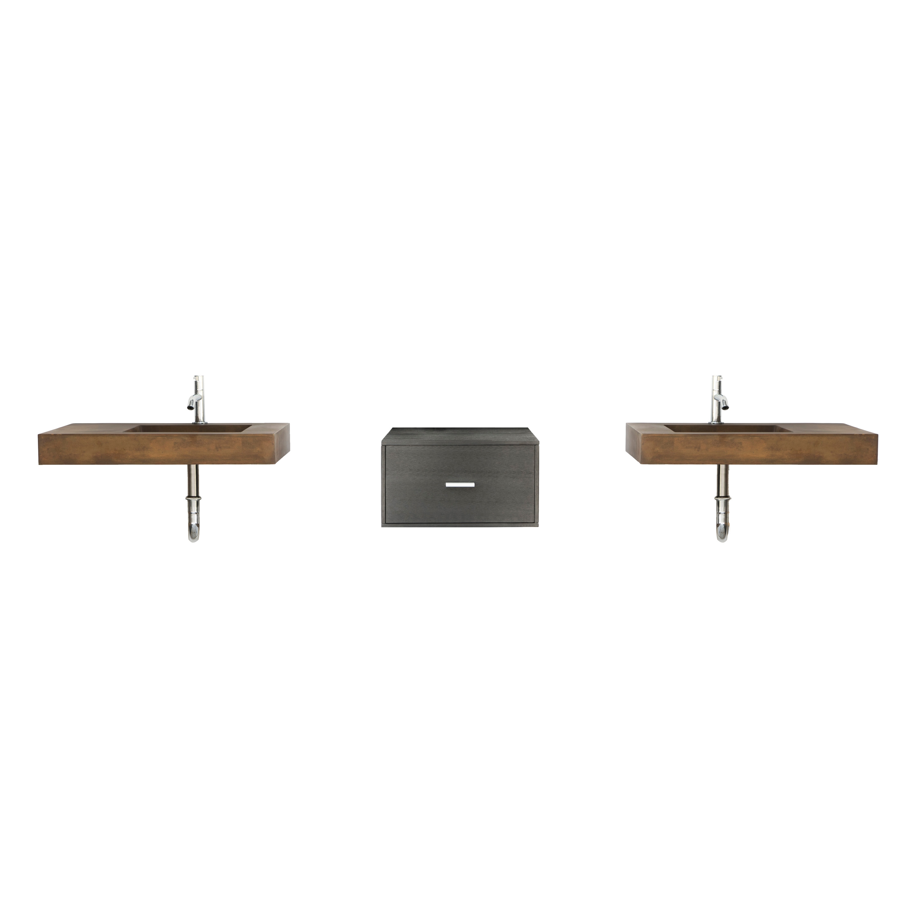 Double Dutch Vintage Brown Concrete Basin - Sink - Vessel - Washbasin