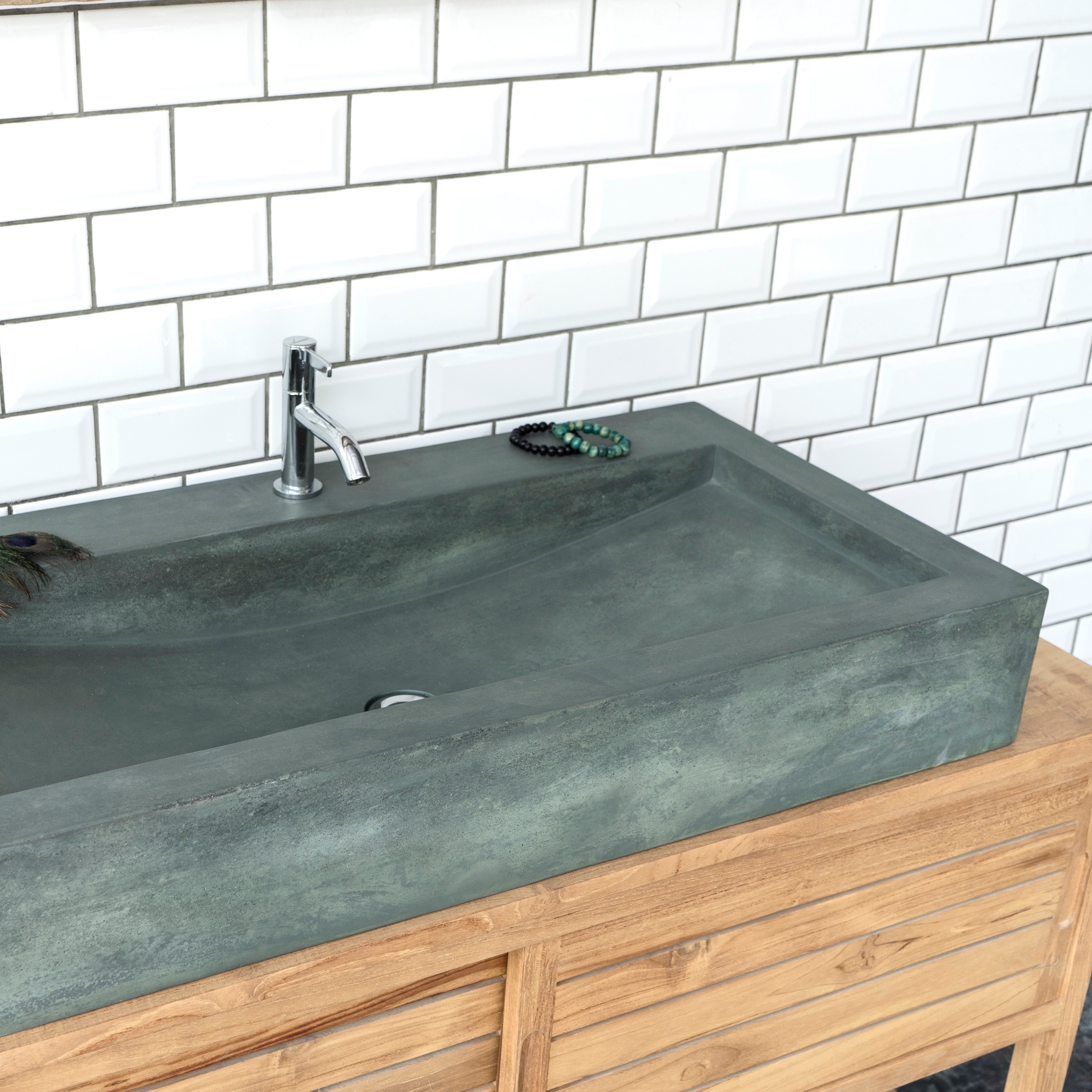 Horizon Copper Green Concrete Basin - Sink - Vessel - Washbasin