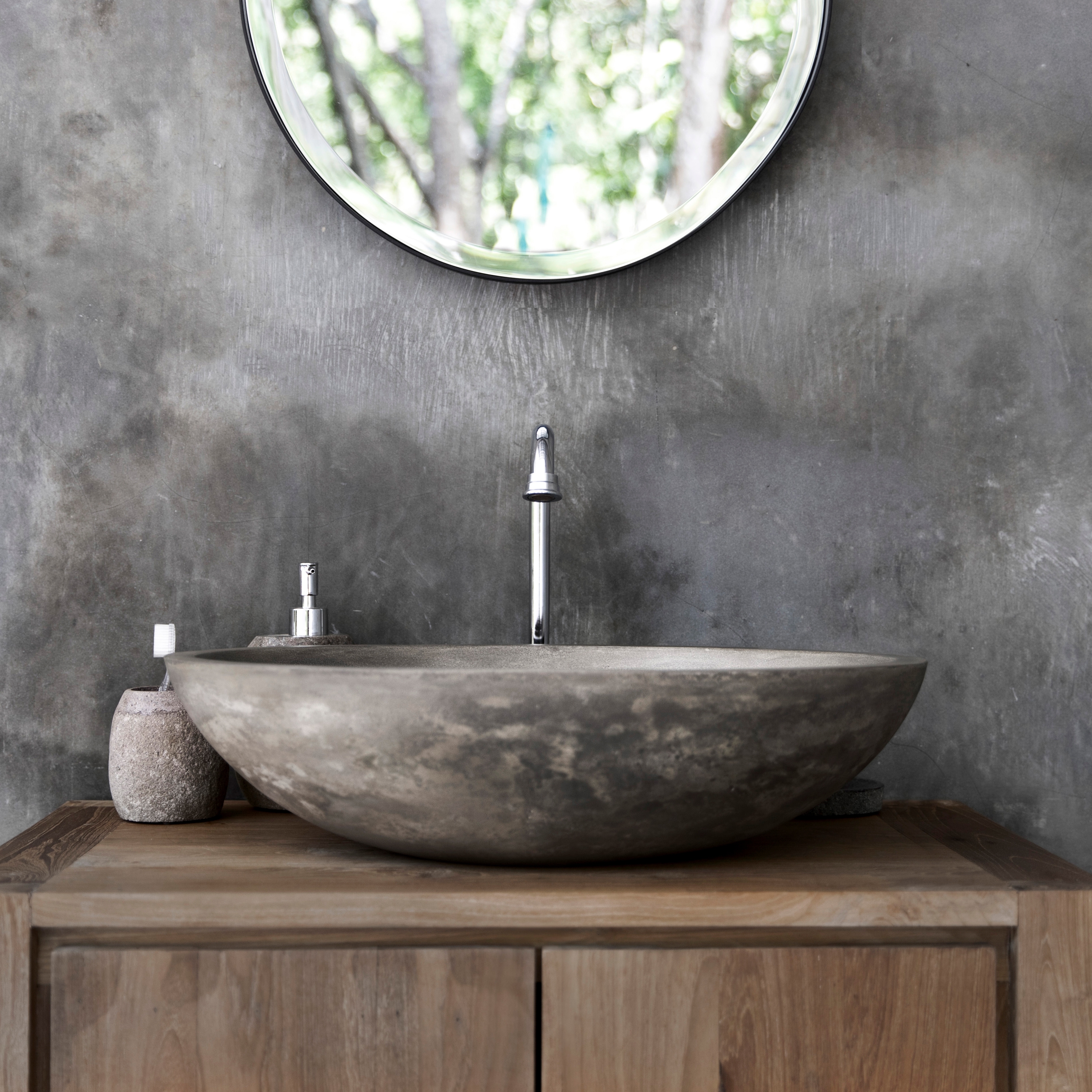 Luca Grande Natural Concrete Basin - Sink - Vessel - Washbasin