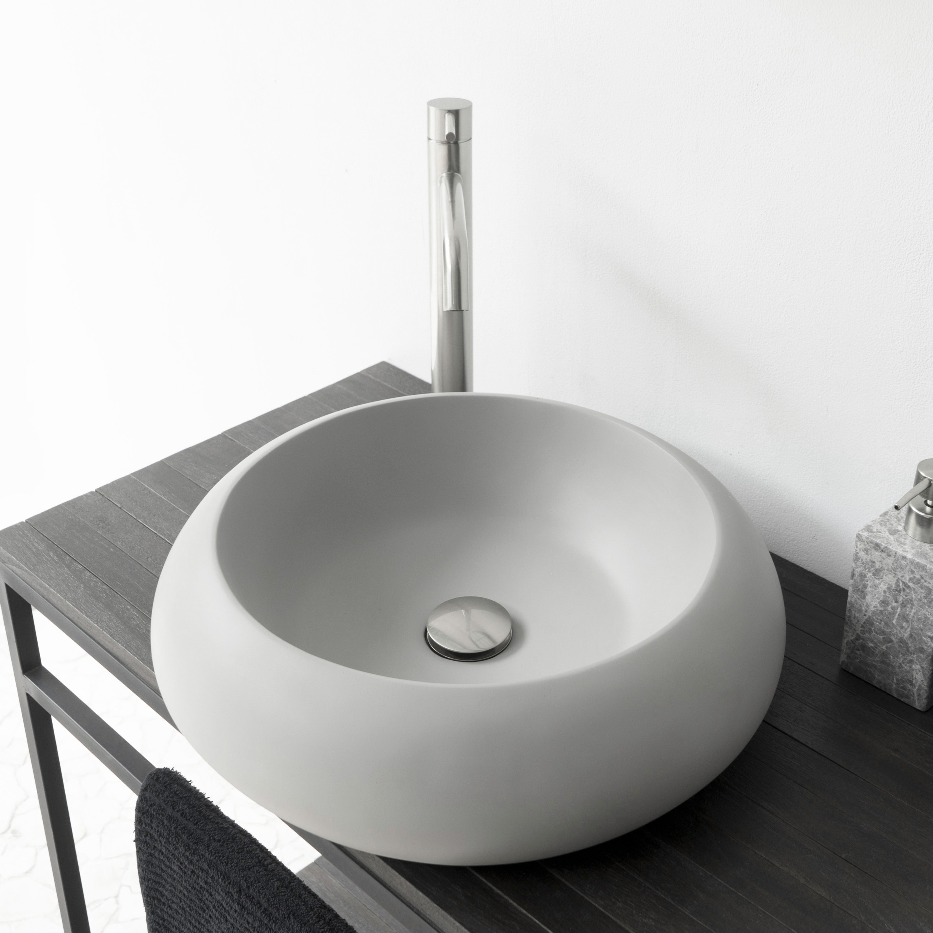 Milano Light Grey Concrete Basin - Sink - Vessel - Washbasin