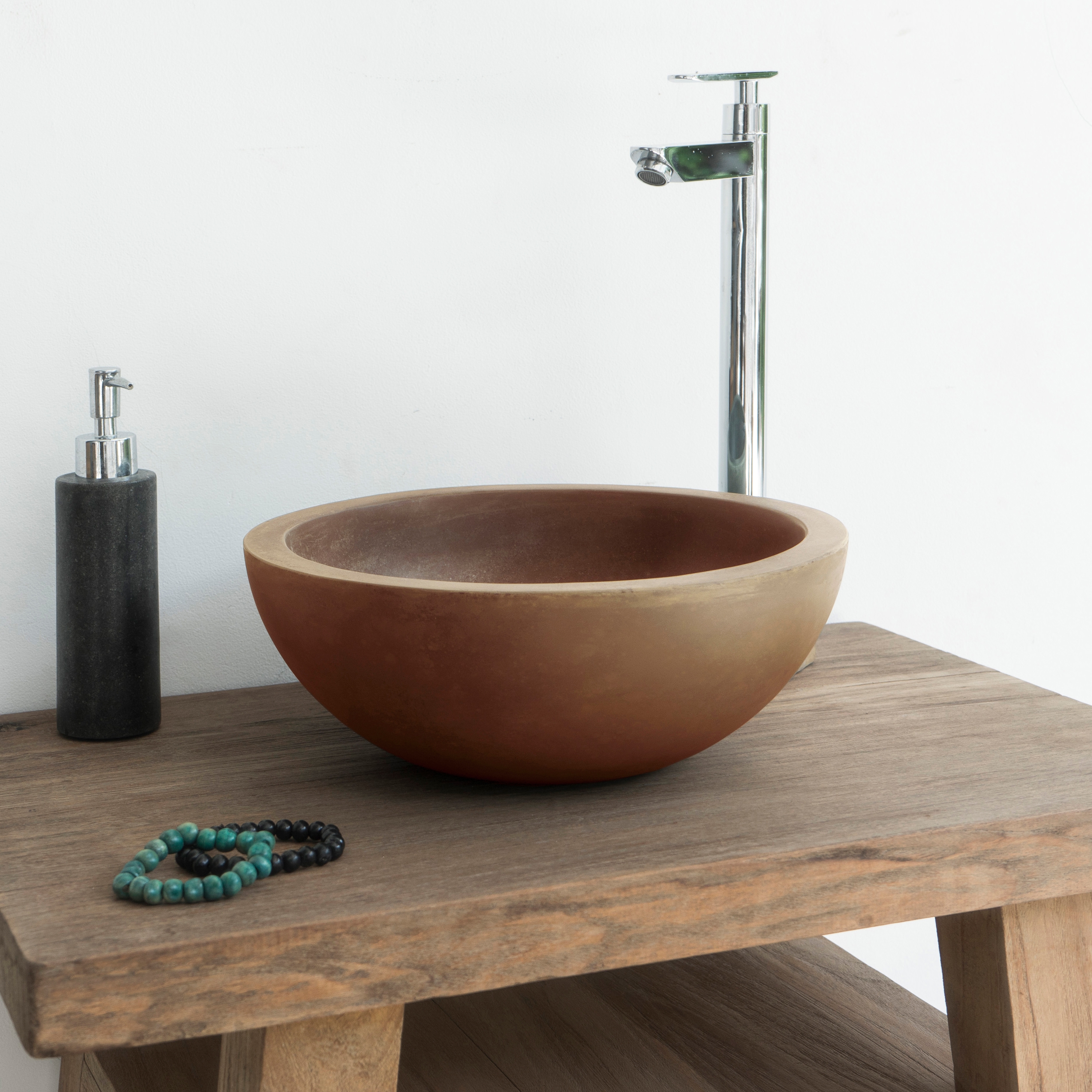 Palermo Vintage Brown Concrete Basin - Sink - Vessel - Washbasin