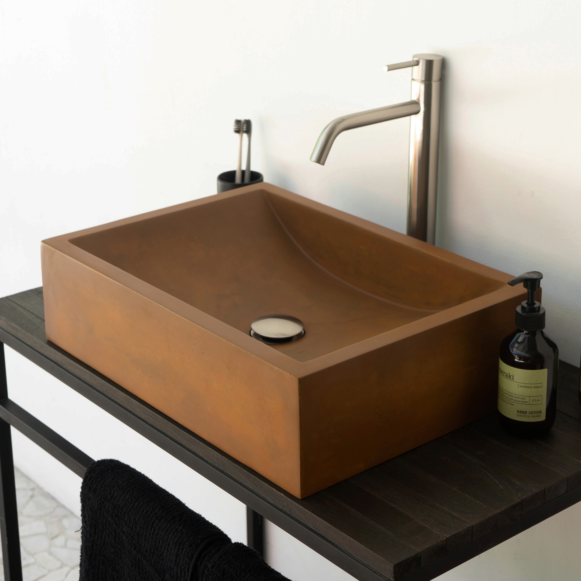 Torino Vintage Brown Concrete Basin - Sink - Vessel - Washbasin