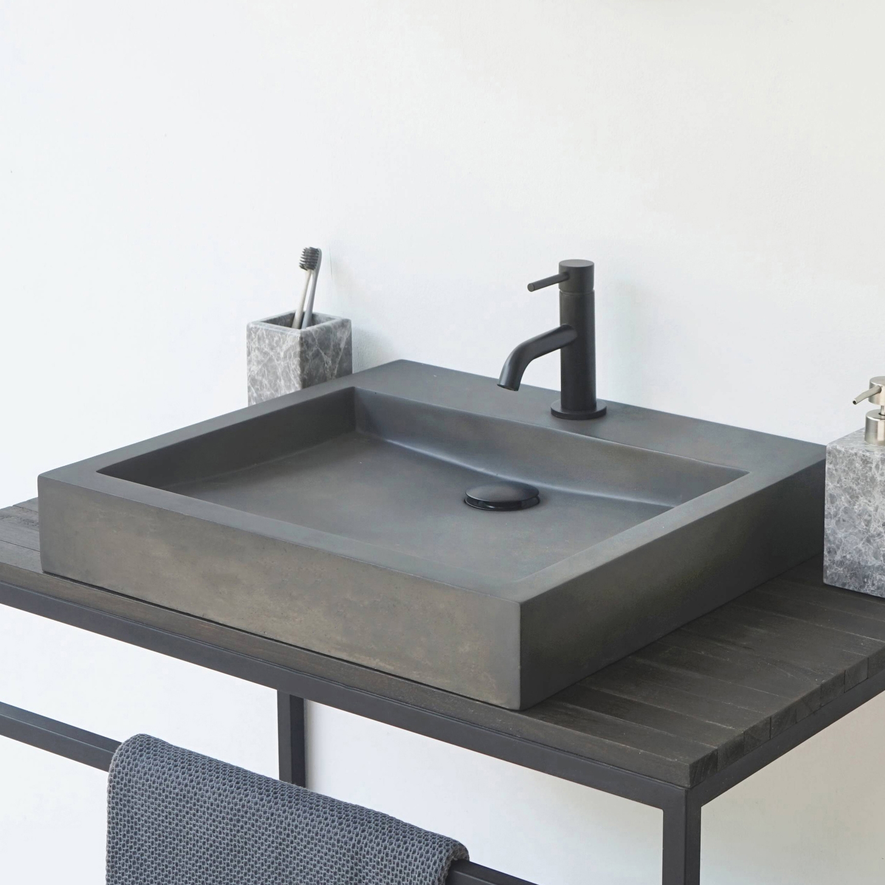 Bologna Dusk Grey Concrete Basin - Sink - Vessel - Washbasin
