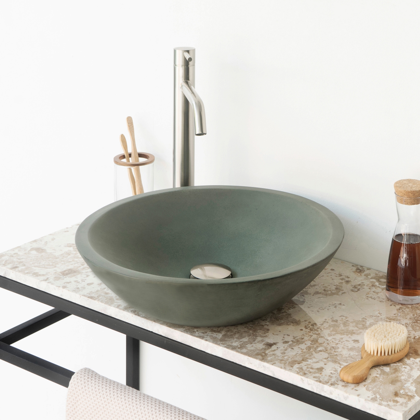 Display product Messina Copper Green Concrete Basin - Sink - Vessel - Washbasin from manufacturer ConSpire