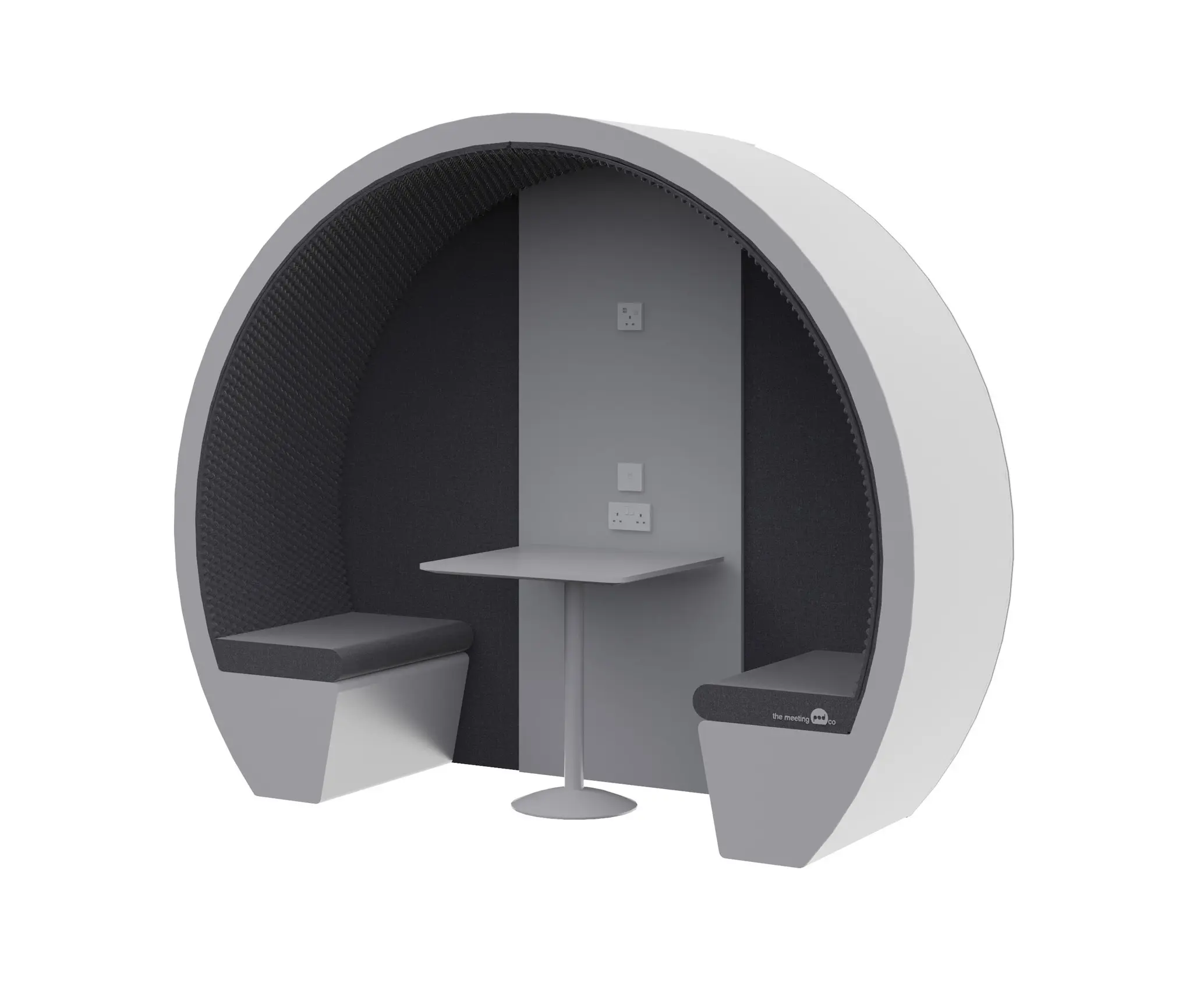 The Meeting Pod - 4 Person Part Enclosed Meeting Pod with Acoustic Back Panel