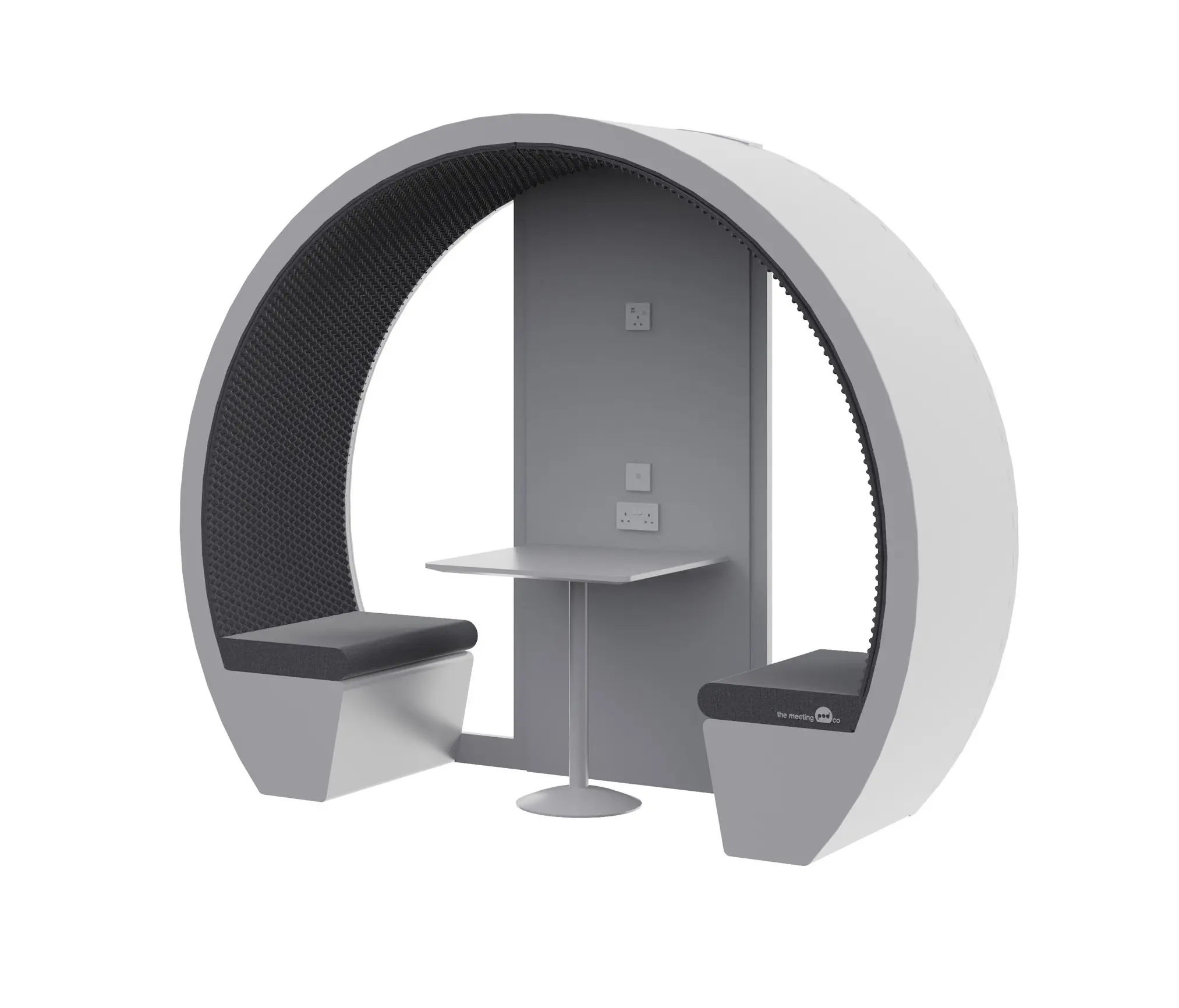 The Meeting Pod - 2 Person Part Enclosed Meeting Pod with Glass Back Panel