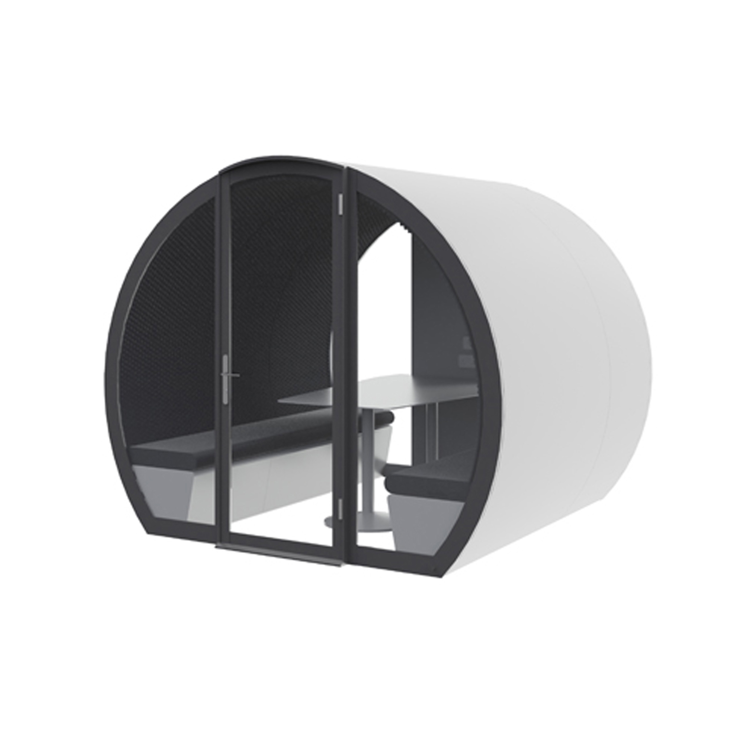 Mostra il prodotto 6 Person Fully Enclosed Meeting Pod with Glass Back Panel del produttore The Meeting Pod