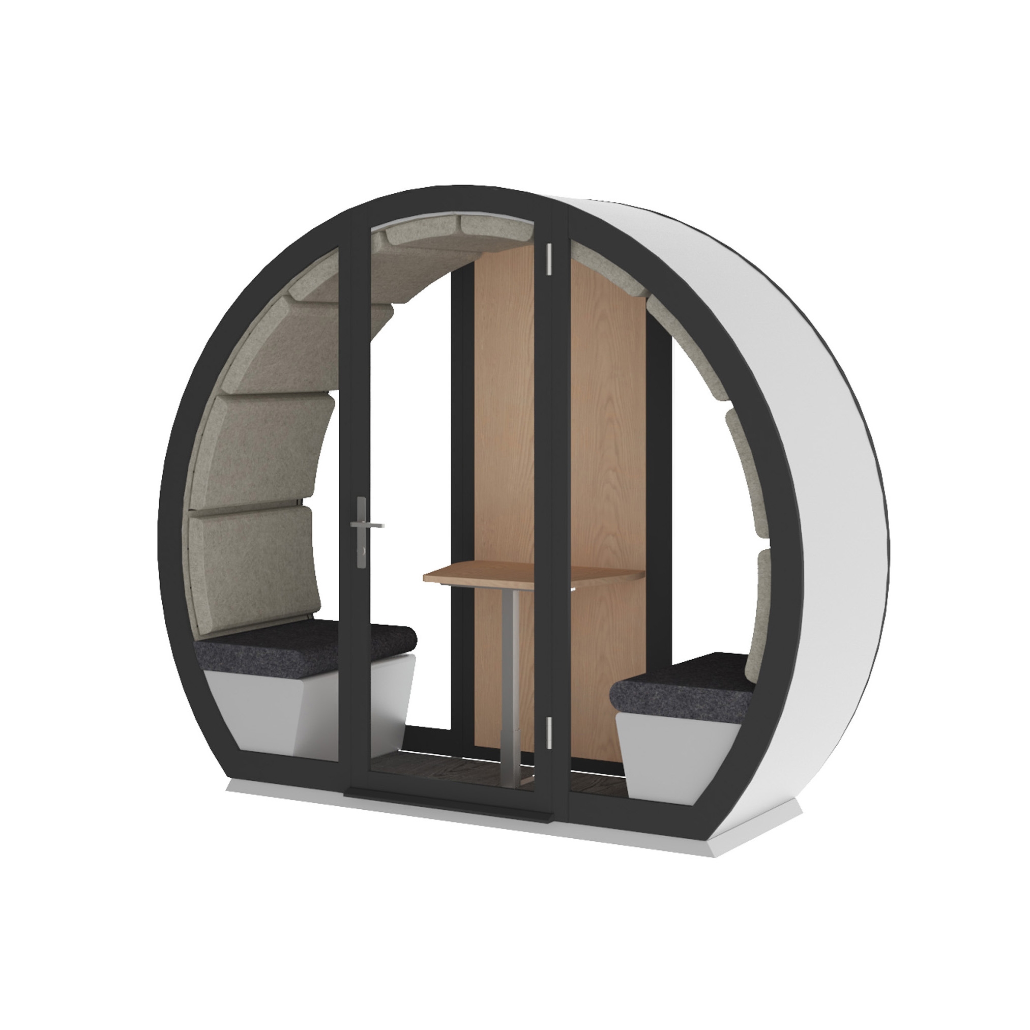 Produkt 2 Person Outdoor Pod with Front Glass Enclosure and Back Panel des Herstellers The Meeting Pod anzeigen