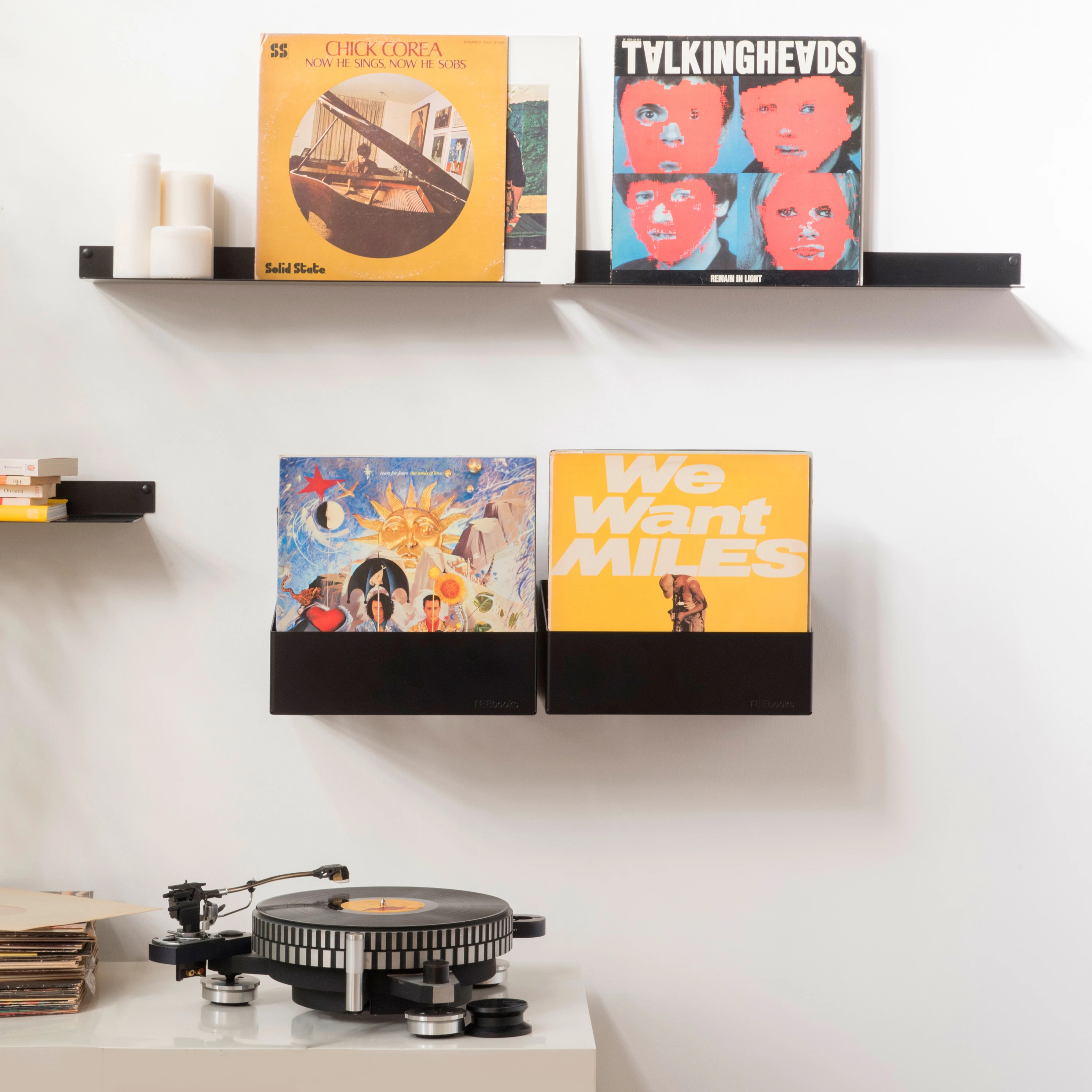 Black shelves