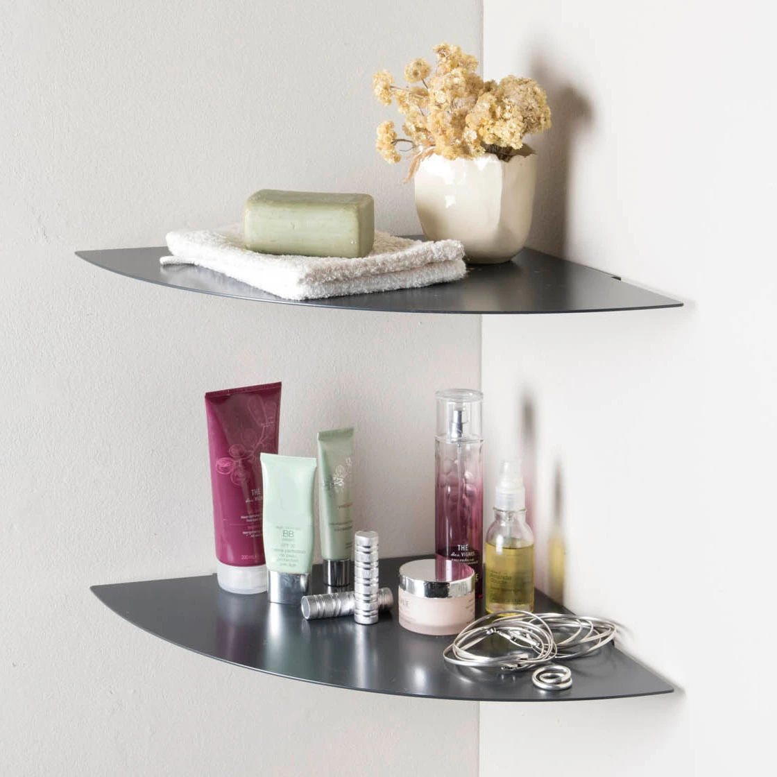 Grey shelves