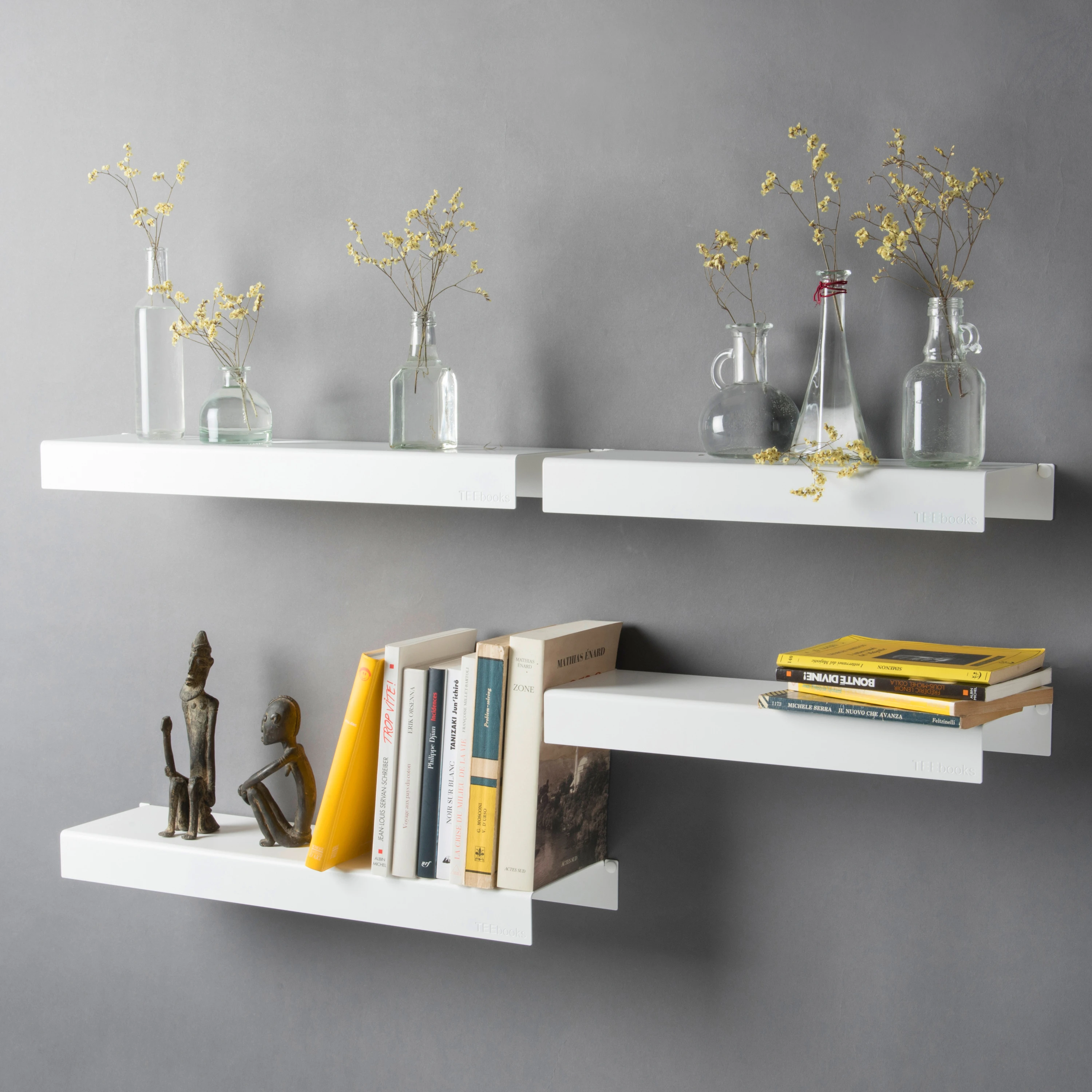 White shelves