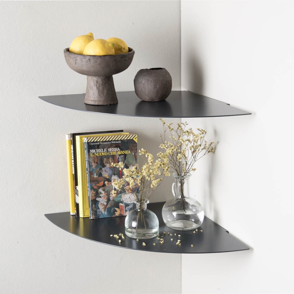 Produkt Eck Kûchenregal TEEgolo 36 cm Aluminium in grau des Herstellers Teebooks anzeigen