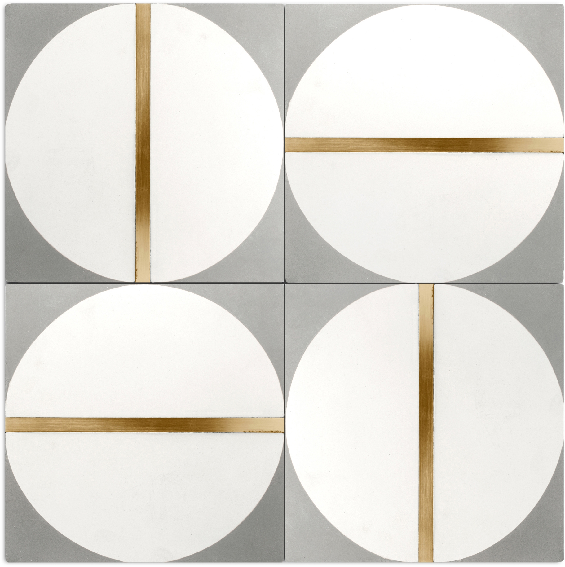 Display product Brass Inlay Cement Tile | Circle from manufacturer Eso Surfaces