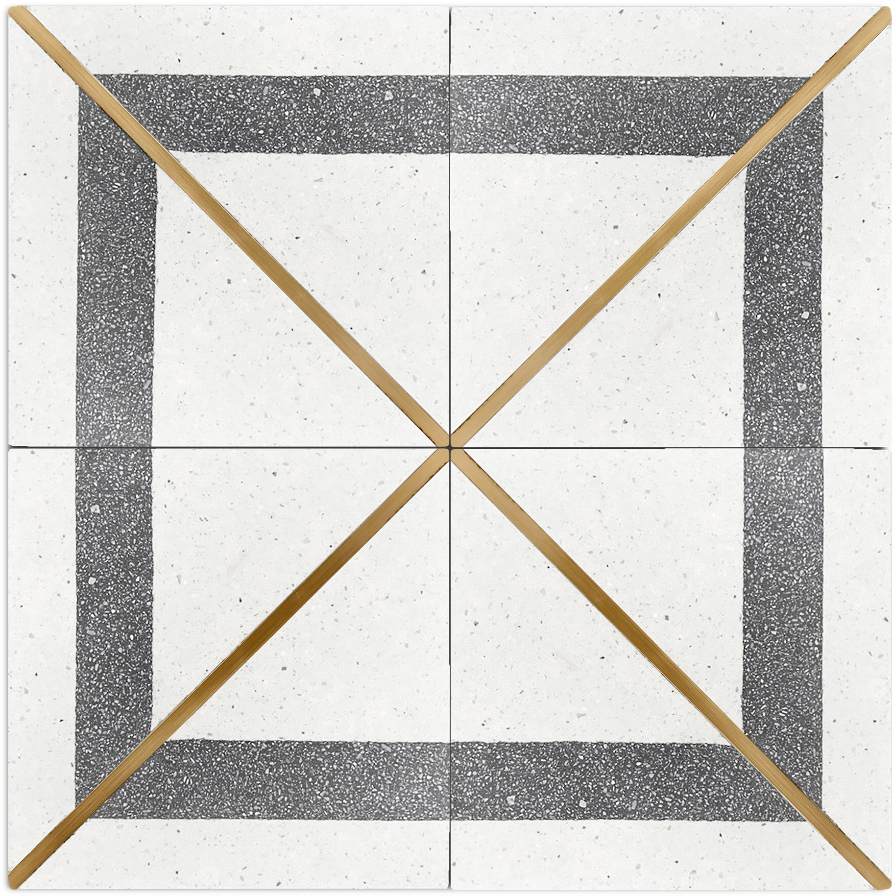 Display product Brass Inlay Cement Tile from manufacturer Eso Surfaces
