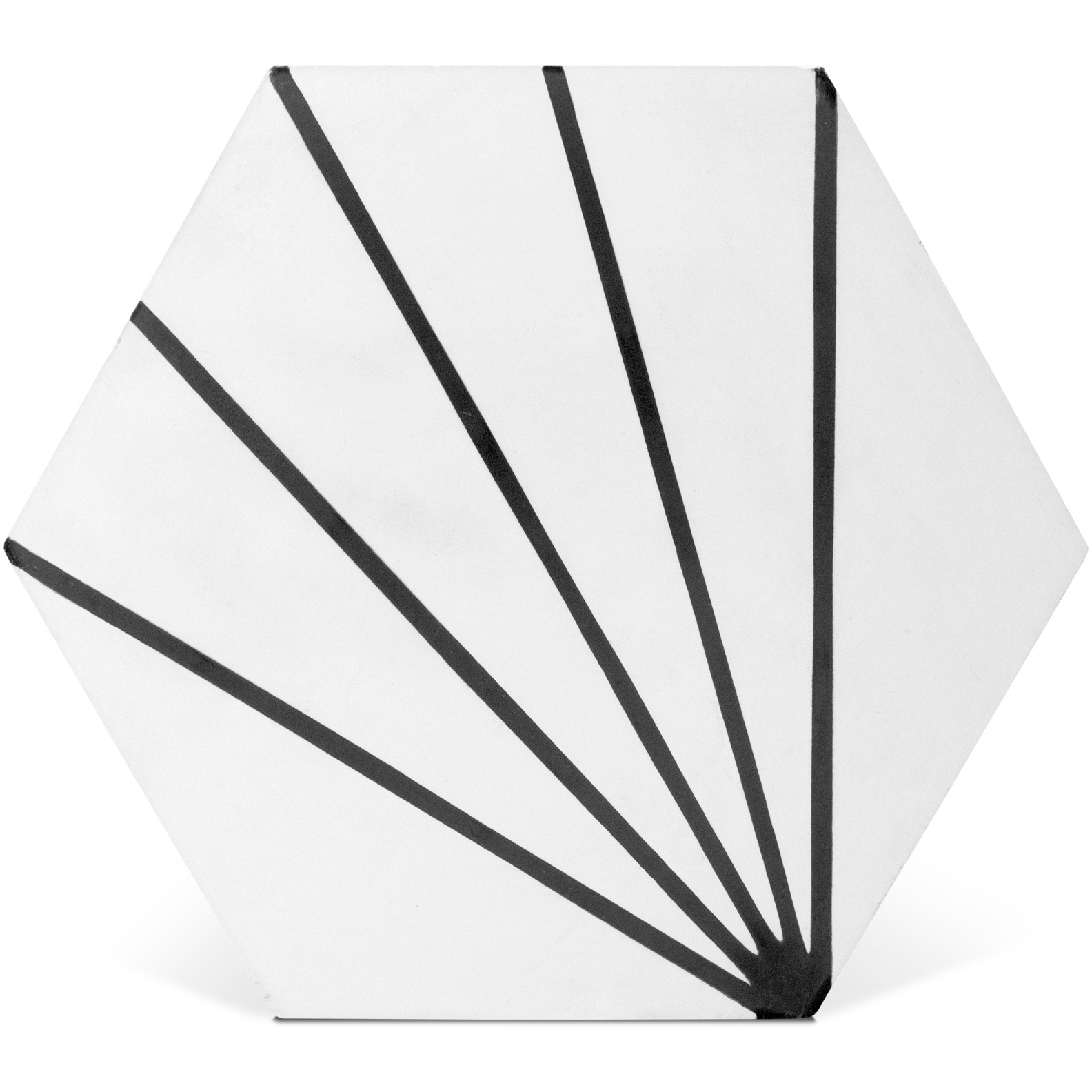 Decorative Cement Tile | Striped Hex