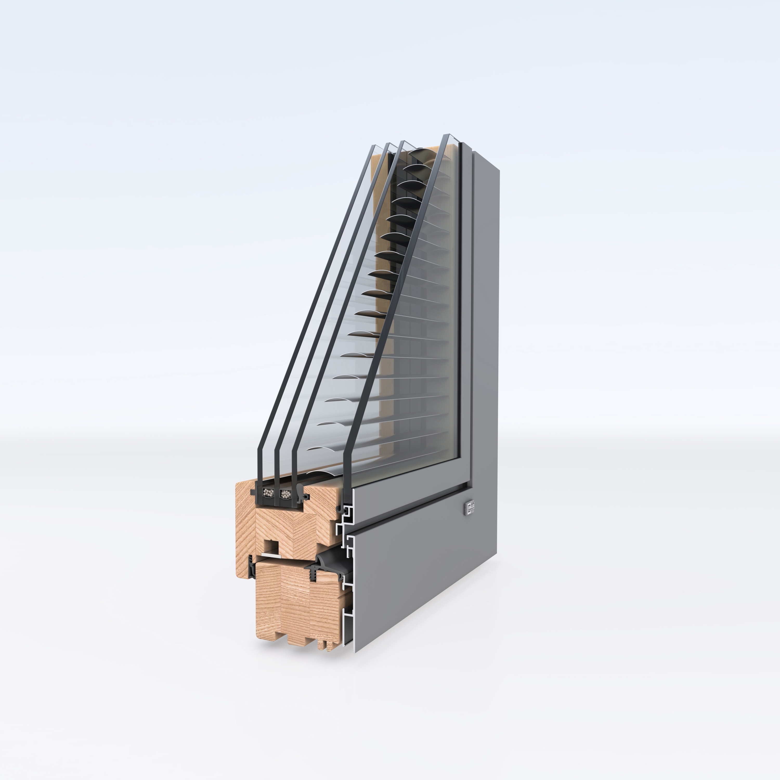 Display product Aluminum clad wood windows | DesignLine Privacy from manufacturer Unilux