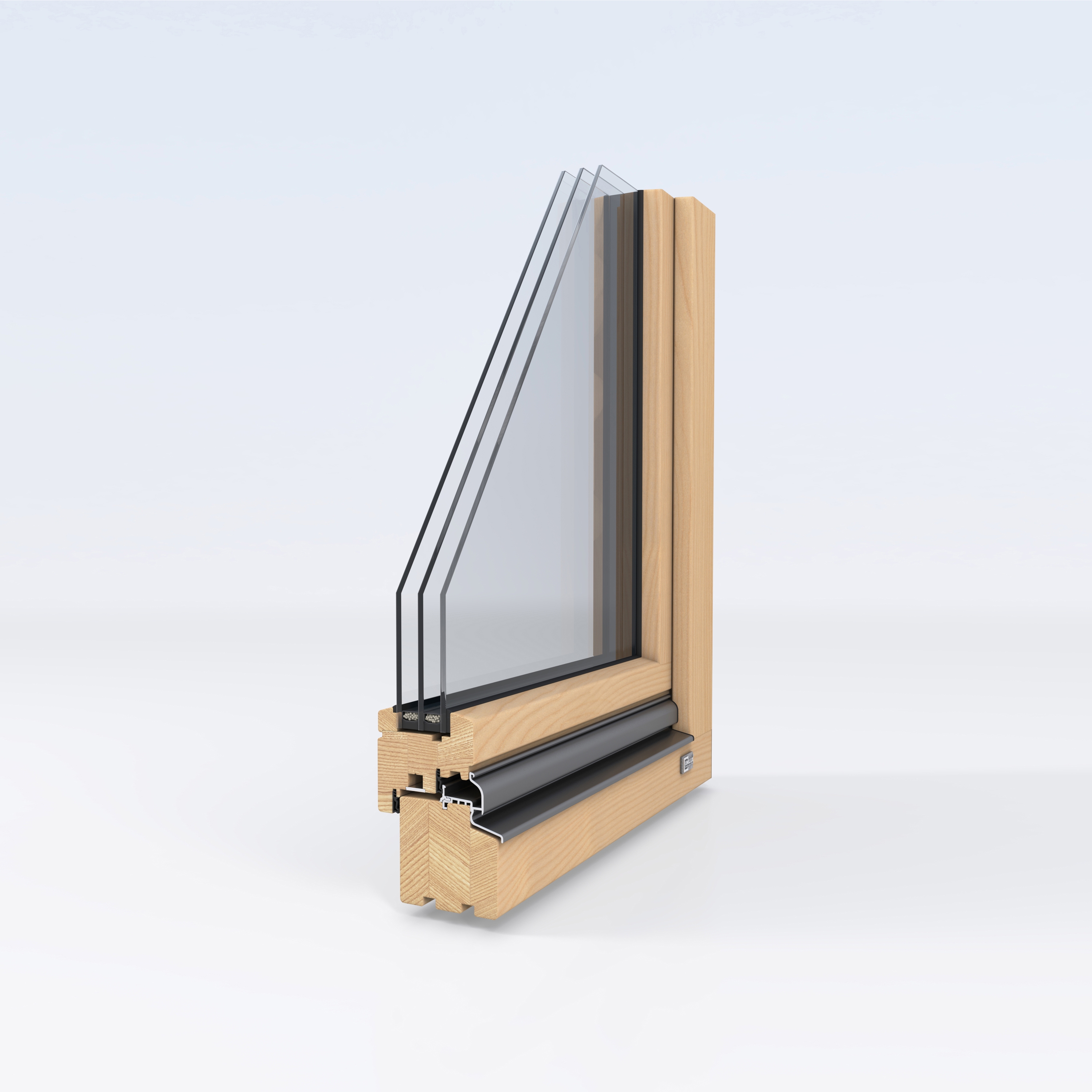 Display product Wooden windows | Wooden Meister window slanted from manufacturer Unilux