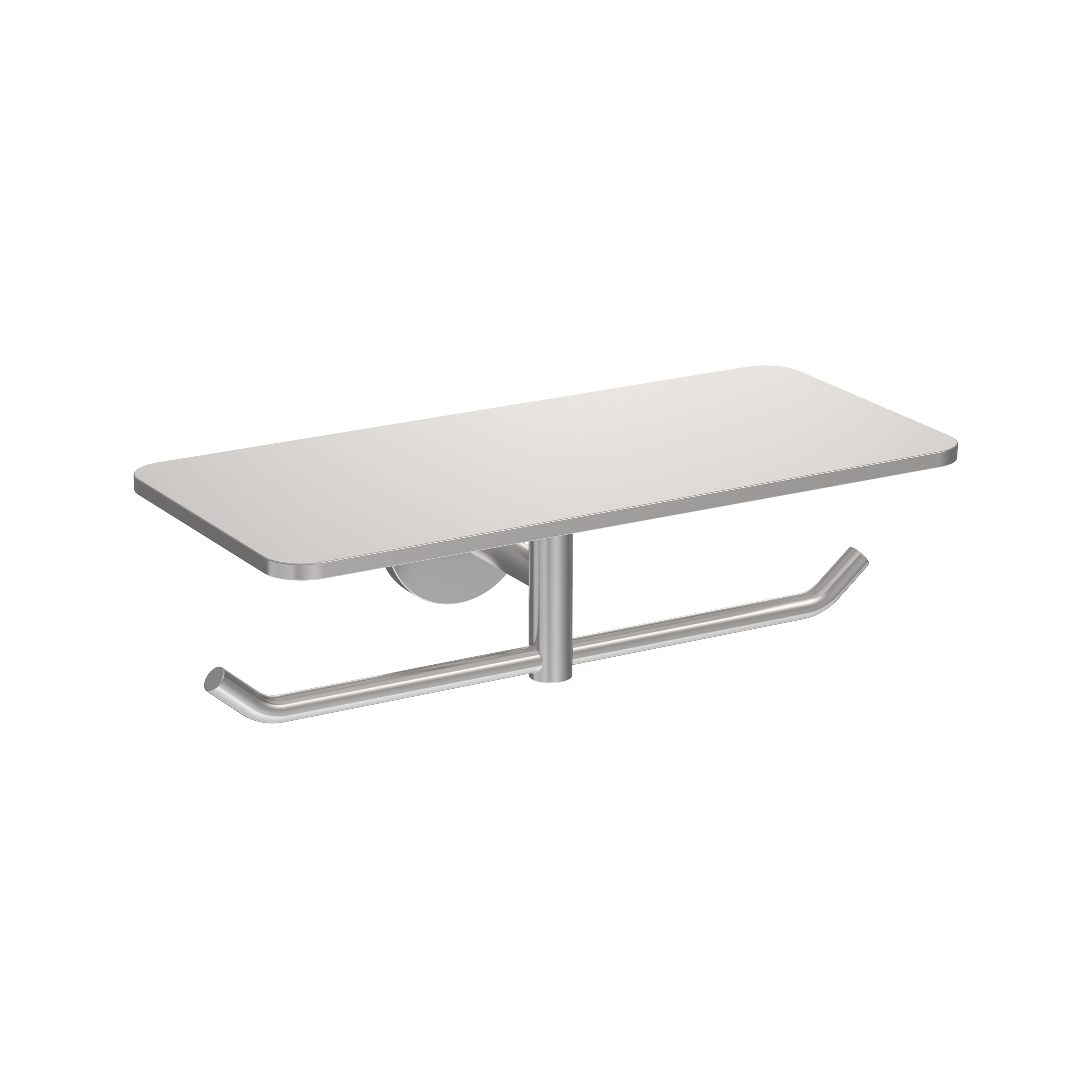 Vertoon produk Radius | Satin Double Toilet Roll Holder with Shelf van vervaardiger The Splash Lab