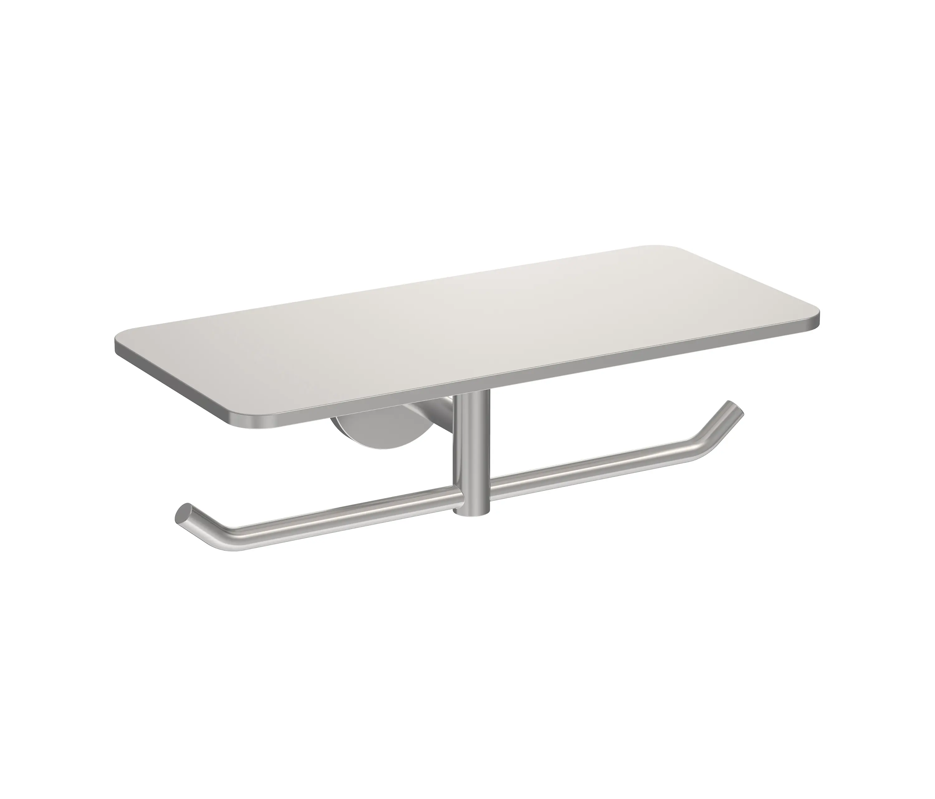 The Splash Lab - Radius | Satin Double Toilet Roll Holder with Shelf