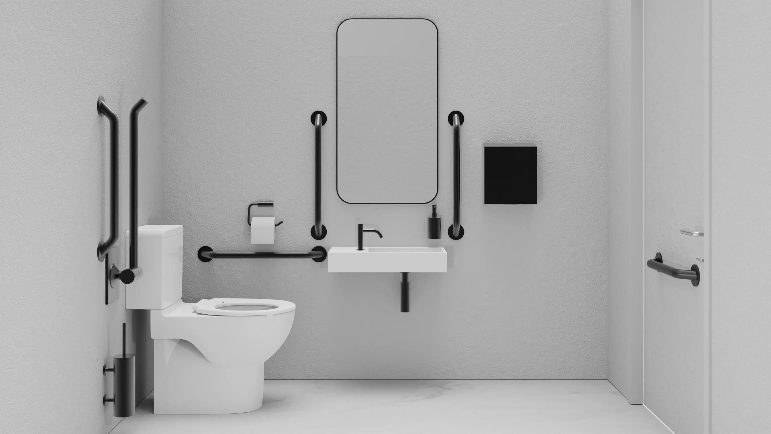 The Splash Lab - DDA PVD Black Doc M Pack / Close Coupled WC / Hand Dryer