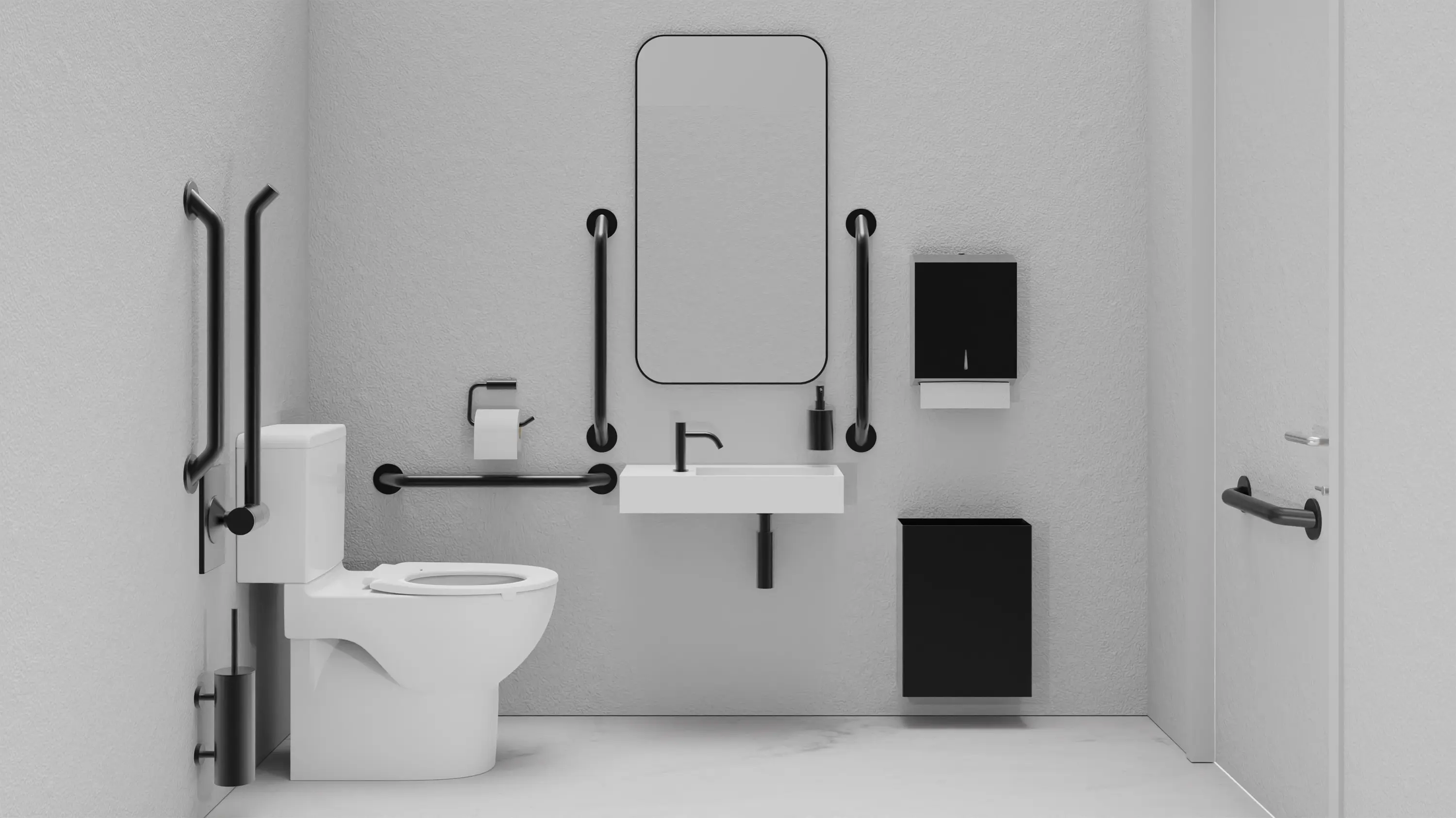 The Splash Lab - DDA PVD Black Doc M Pack / Close Coupled WC / Paper Towel