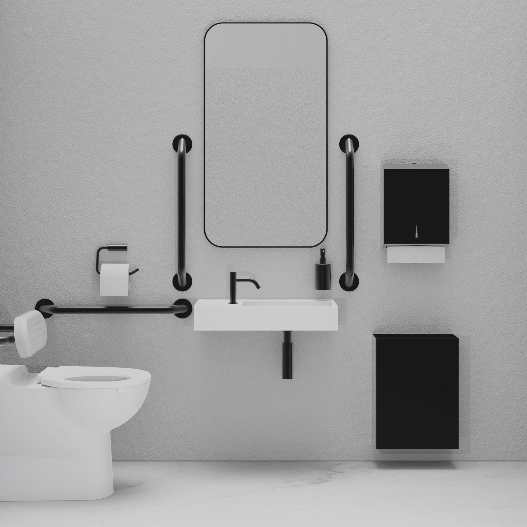 Display product DDA PVD Black Doc M Pack / Floor Standing WC / Paper Towel from manufacturer The Splash Lab