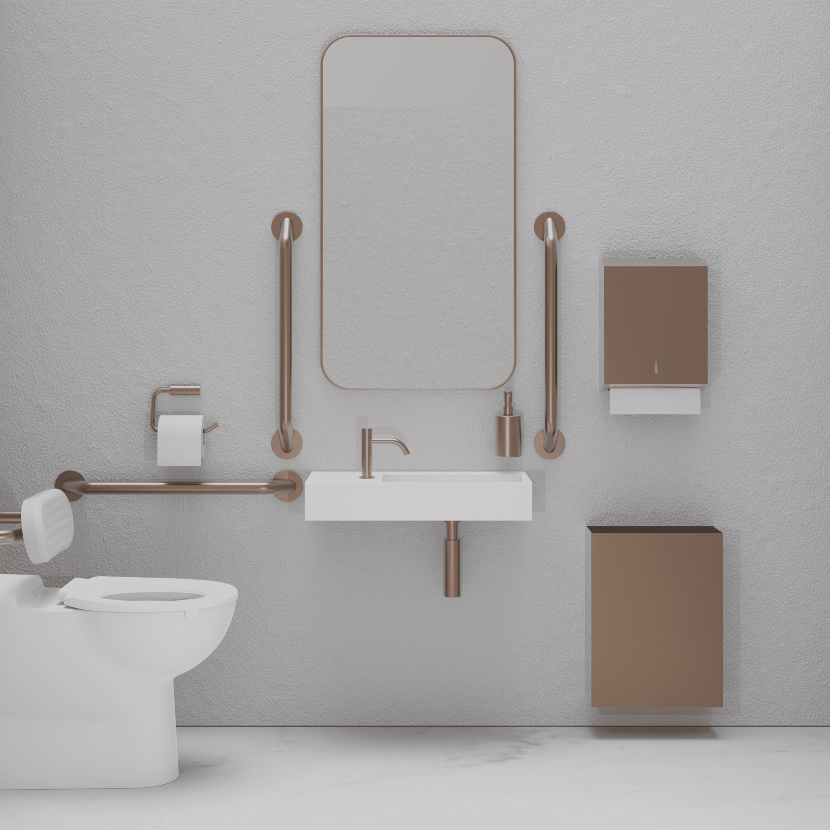 DDA PVD Black Doc M Pack / Floor Standing WC / Paper Towel