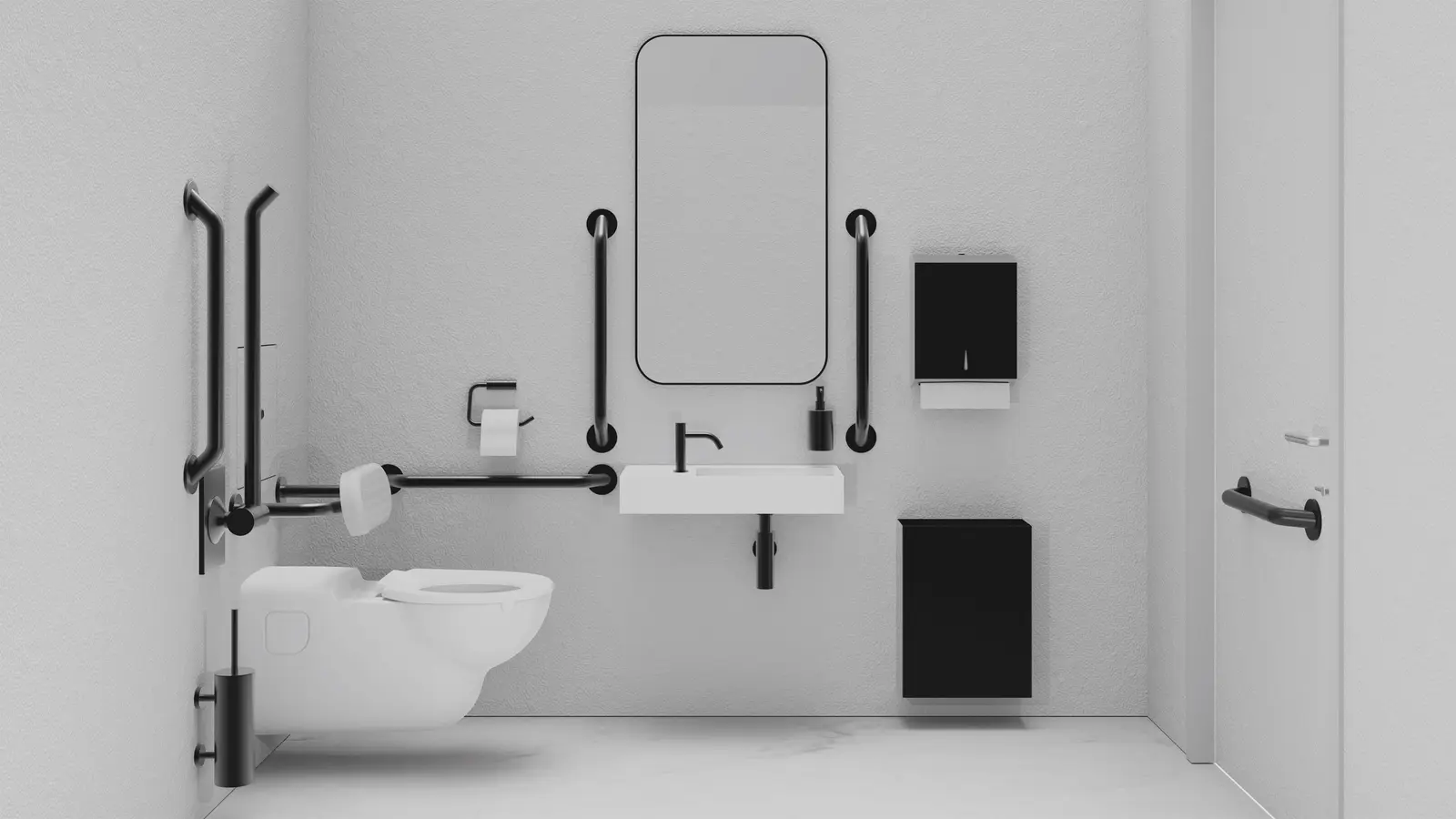 DDA PVD BLACK DOC M PACK / WALL HUNG WC / PAPER TOWEL - Shower controls ...