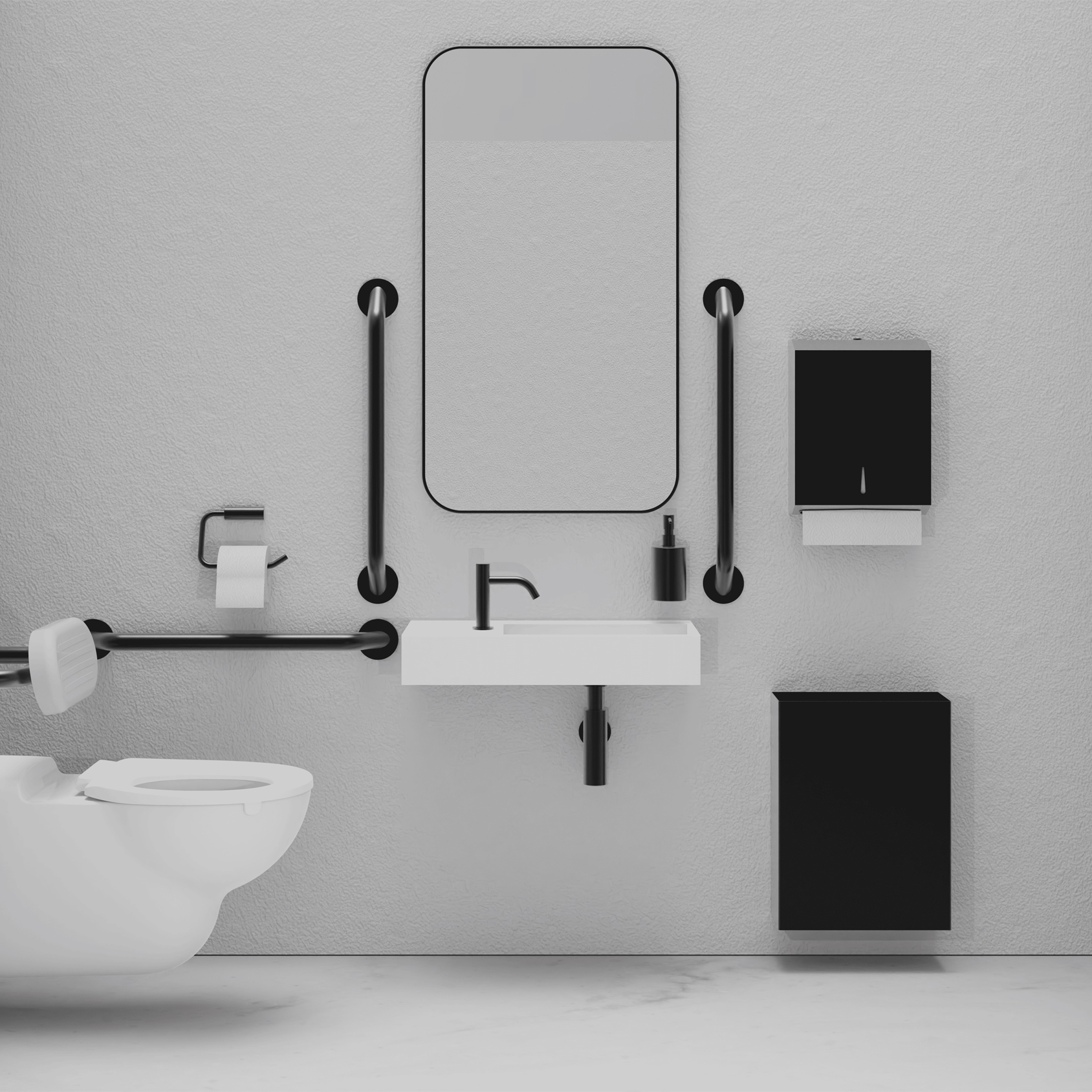 Vertoon produk DDA PVD Black Doc M Pack / Wall Hung WC / Paper Towel van vervaardiger The Splash Lab