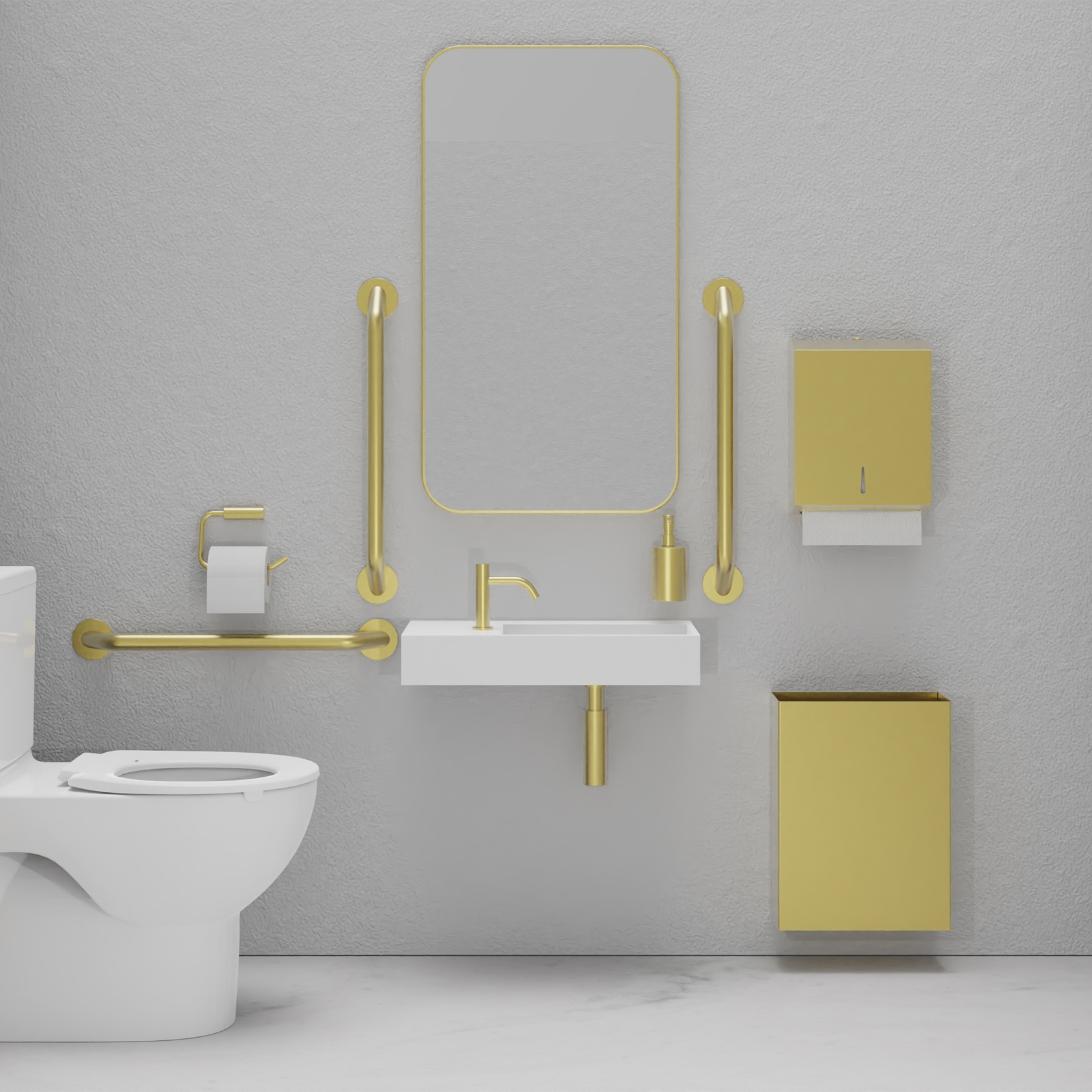 DDA PVD Brass Doc M Pack / Close Coupled WC / Paper Towel