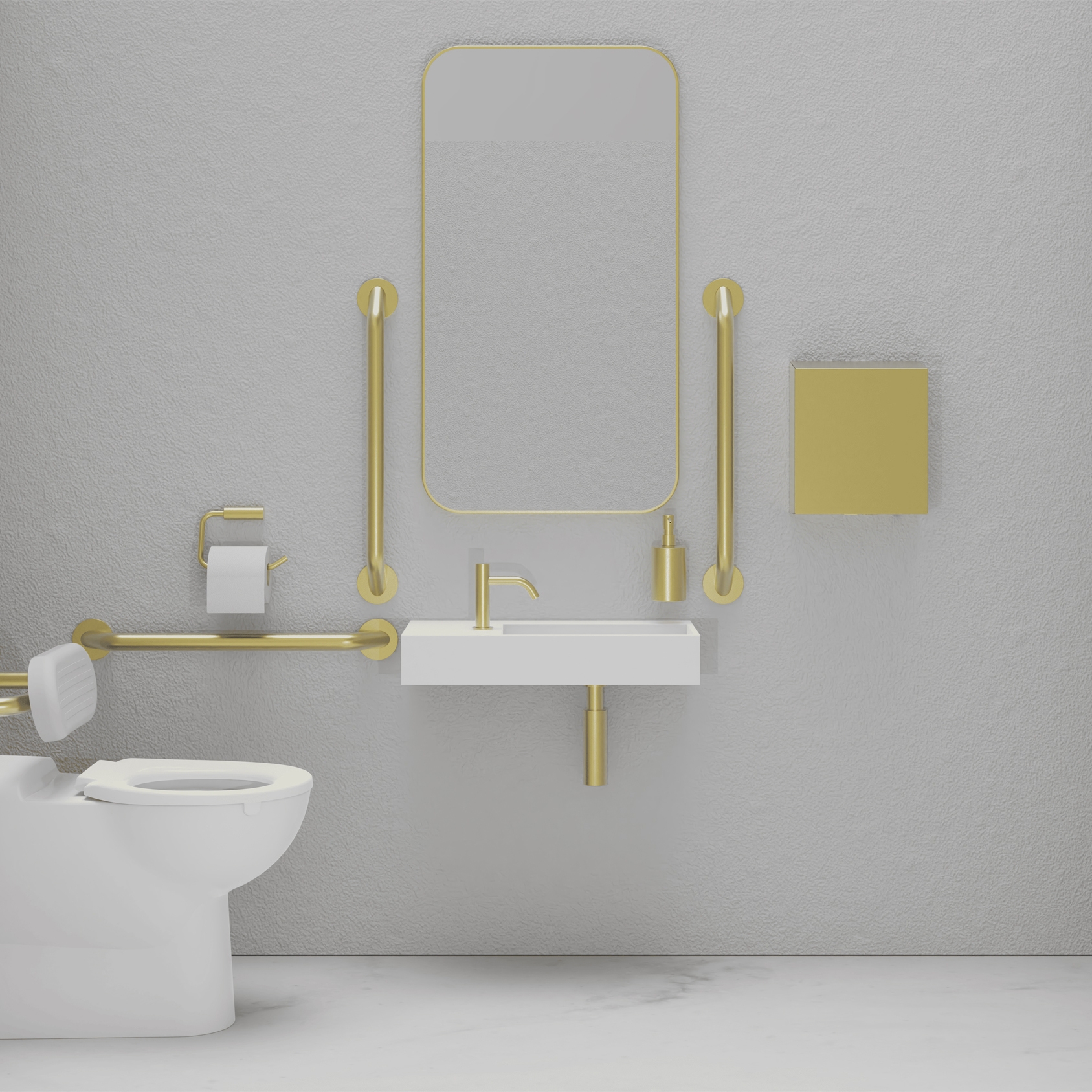 DDA PVD Brass Doc M Pack / Floor Standing WC / Hand Dryer