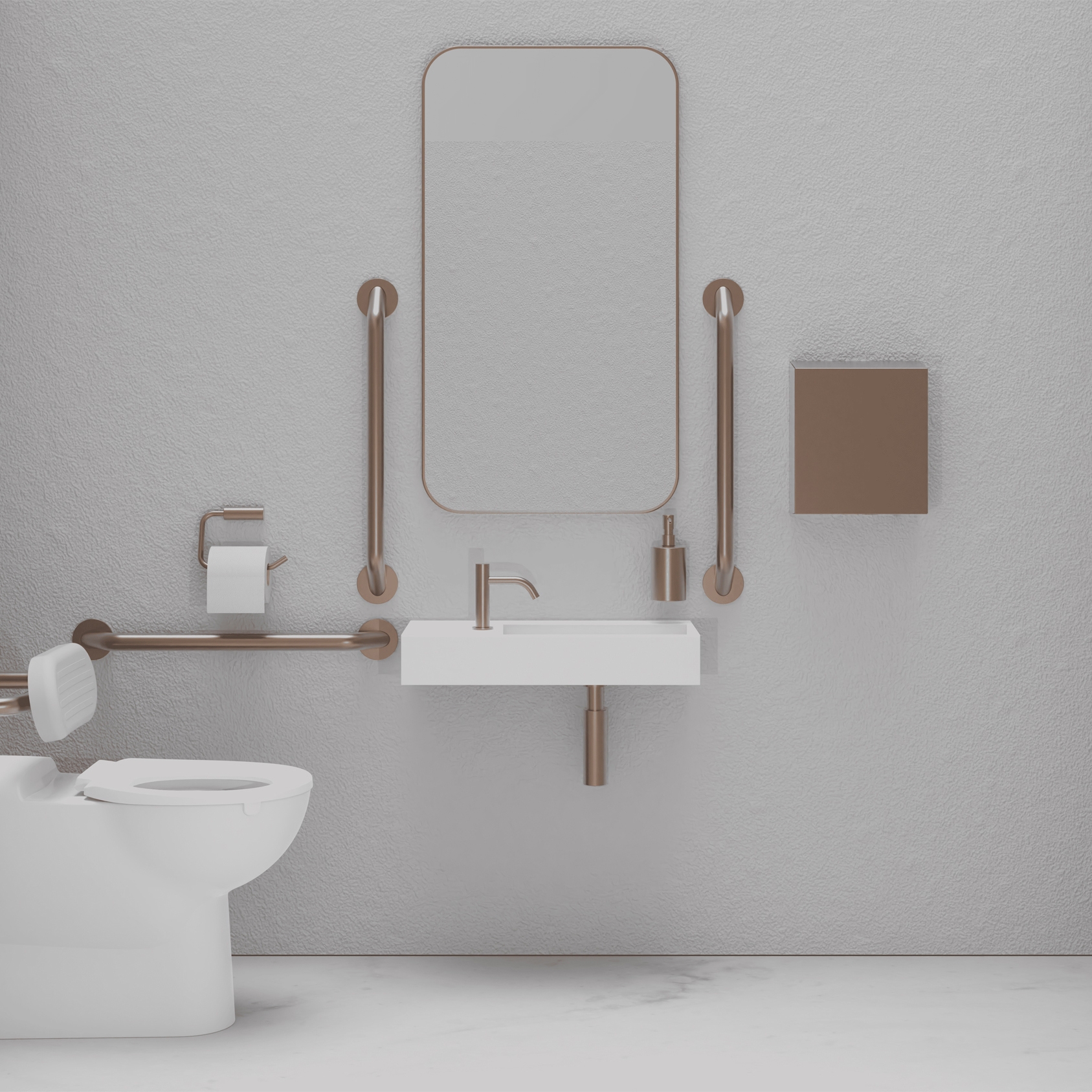DDA PVD Bronze Doc M Pack / Floor Standing WC / Hand Dryer