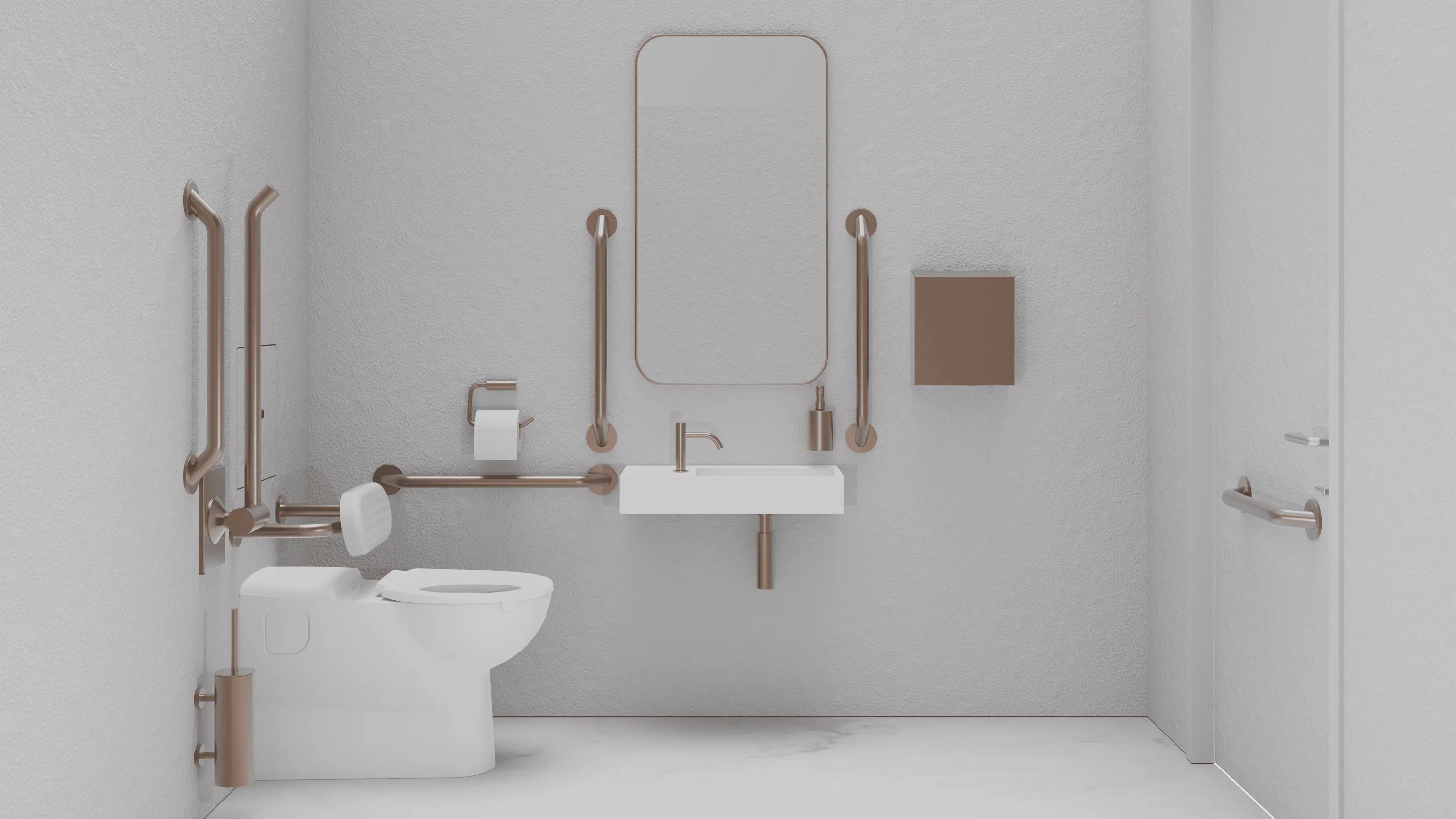 The Splash Lab - DDA PVD Bronze Doc M Pack / Floor Standing WC / Hand Dryer