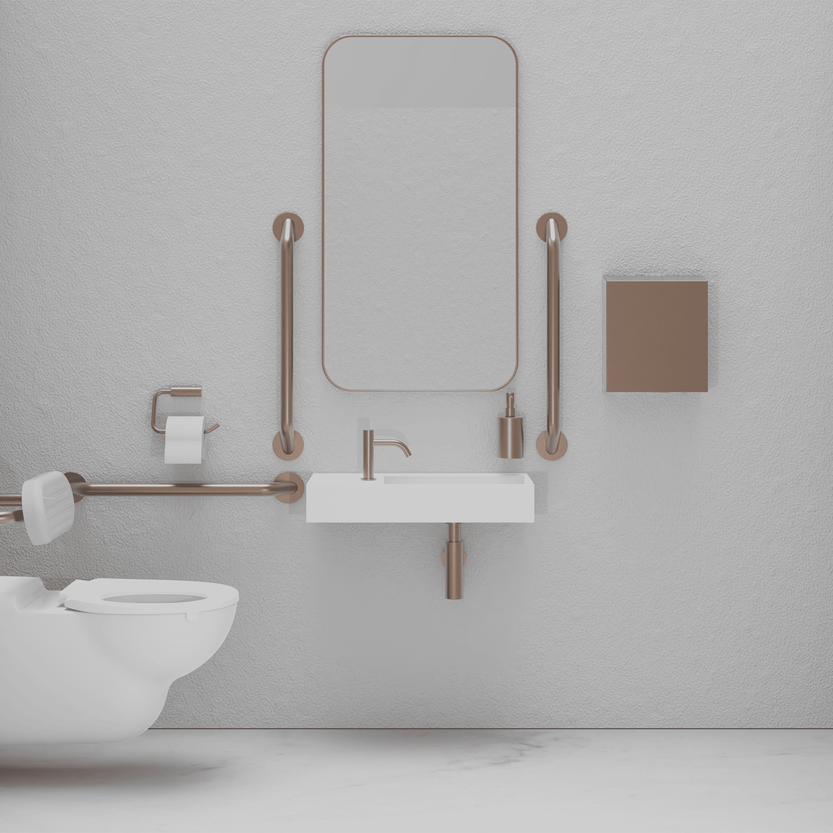 DDA PVD Bronze Doc M Pack / Wall Hug WC / Hand Dryer