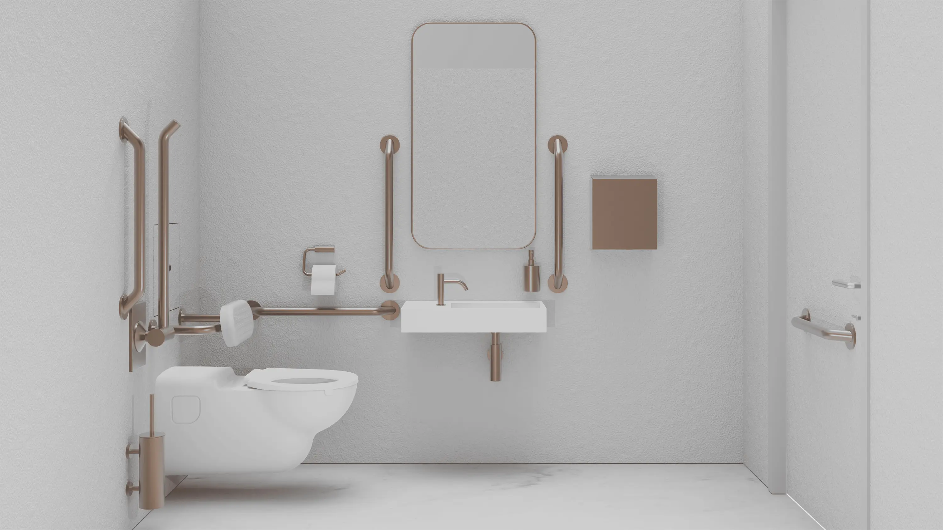 The Splash Lab - DDA PVD Bronze Doc M Pack / Wall Hug WC / Hand Dryer