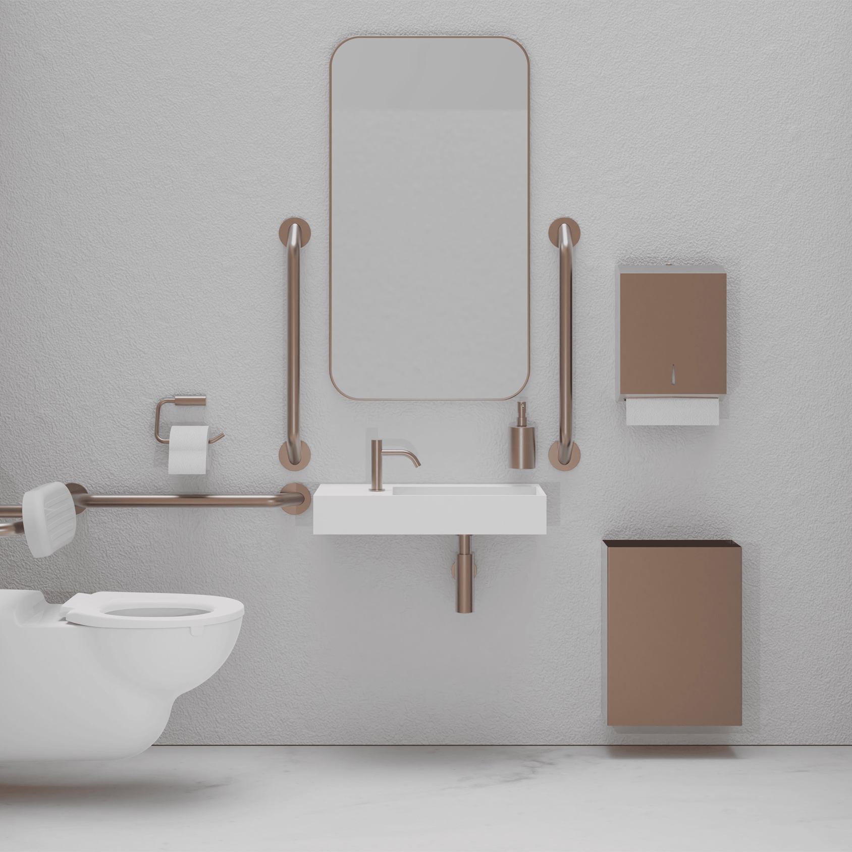 DDA PVD Bronze Doc M Pack / Wall Hung WC / Paper Towel