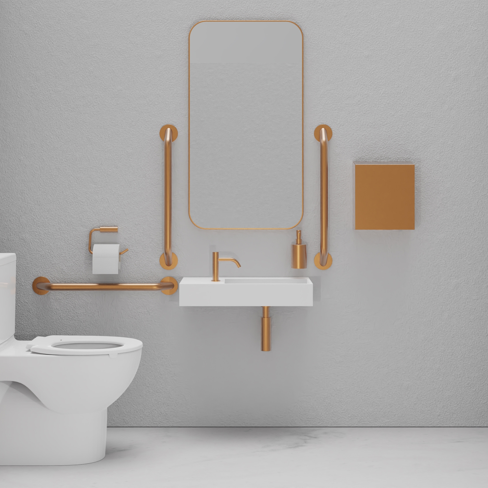 DDA PVD Copper Doc M Pack / Close Coupled WC / Hand Dryer