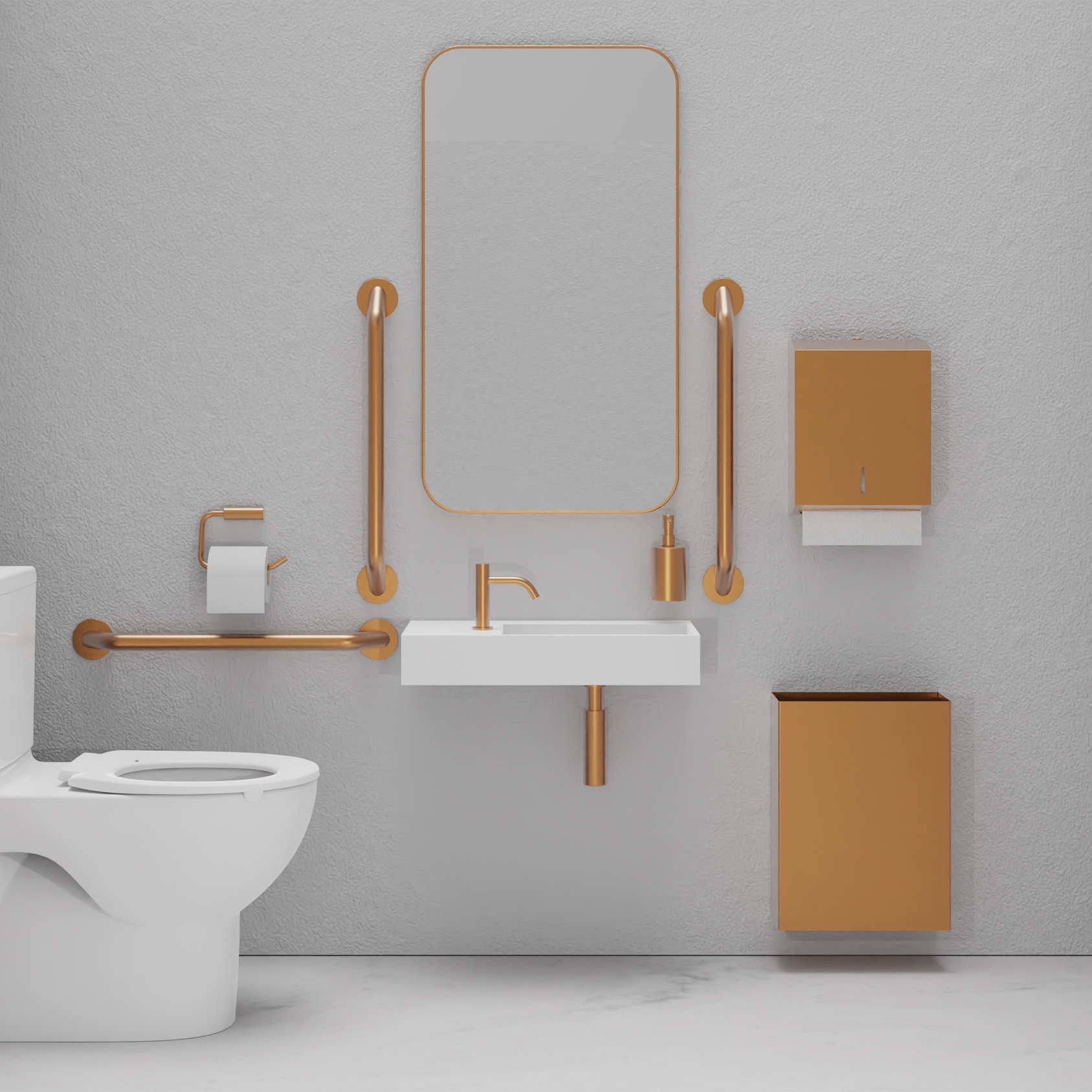 DDA PVD Copper Doc M Pack / Close Coupled WC / Paper Towel