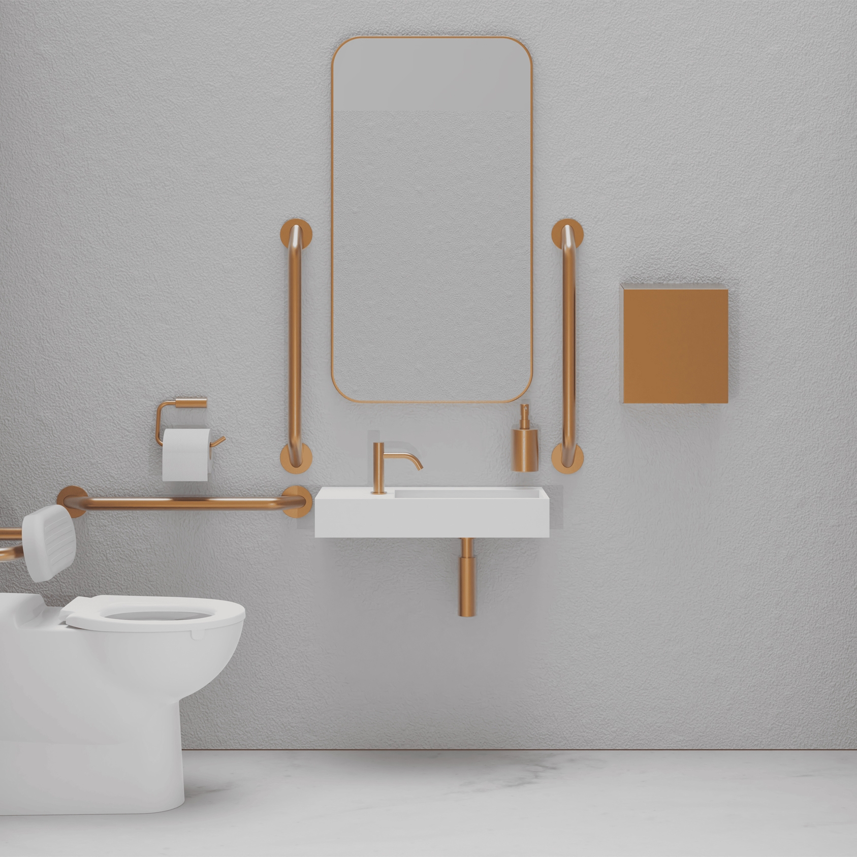 DDA PVD Copper Doc M Pack / Floor Standing WC / Hand Dryer