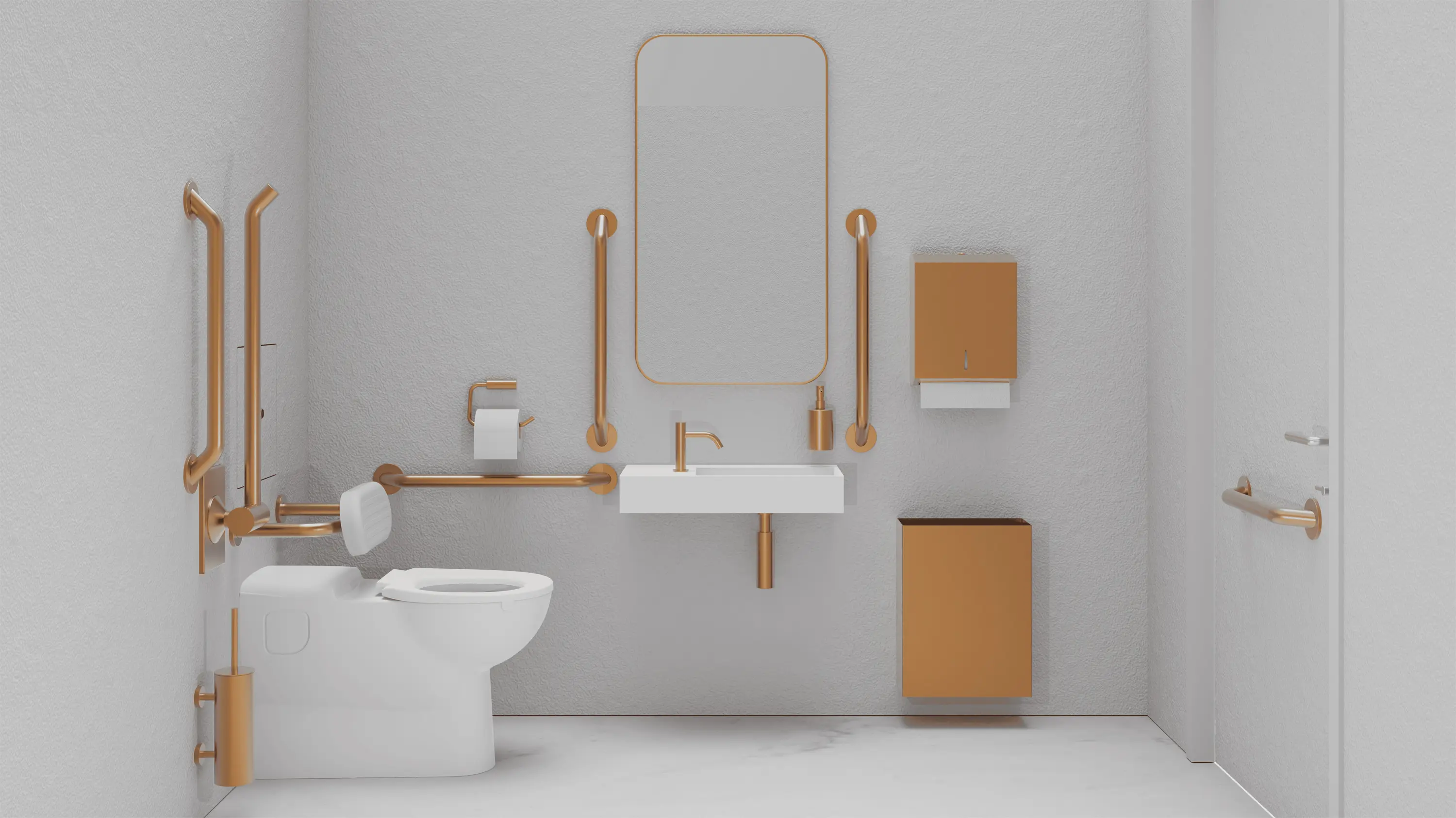 The Splash Lab - DDA PVD Copper Doc M Pack / Floor Standing WC / Paper Towel