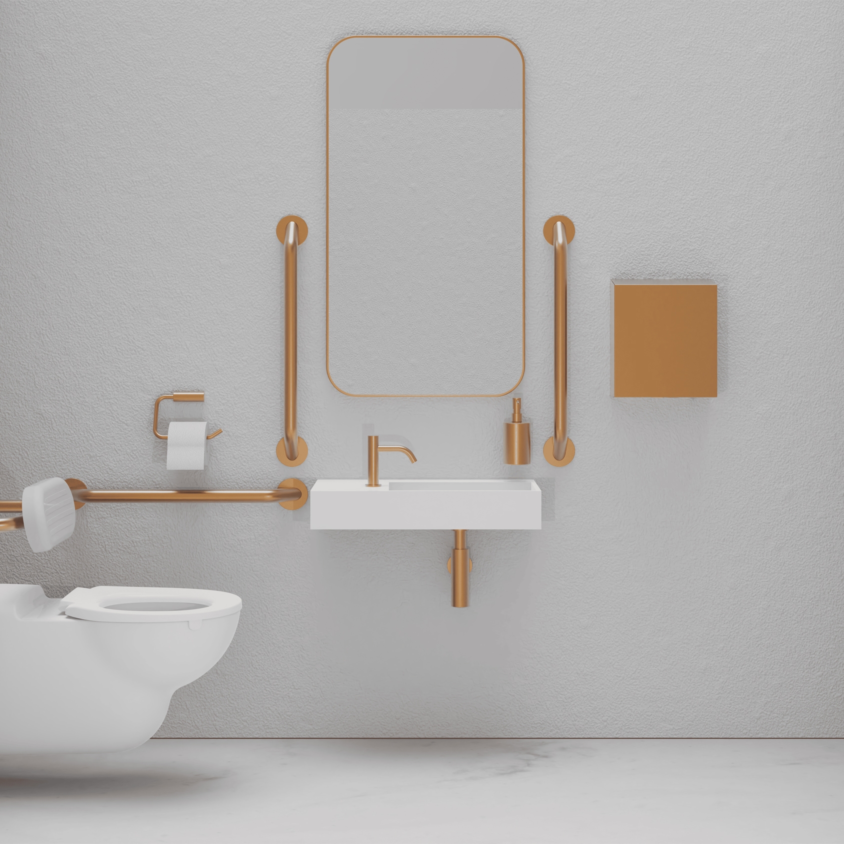 DDA PVD Copper Doc M Pack / Wall Hug WC / Hand Dryer