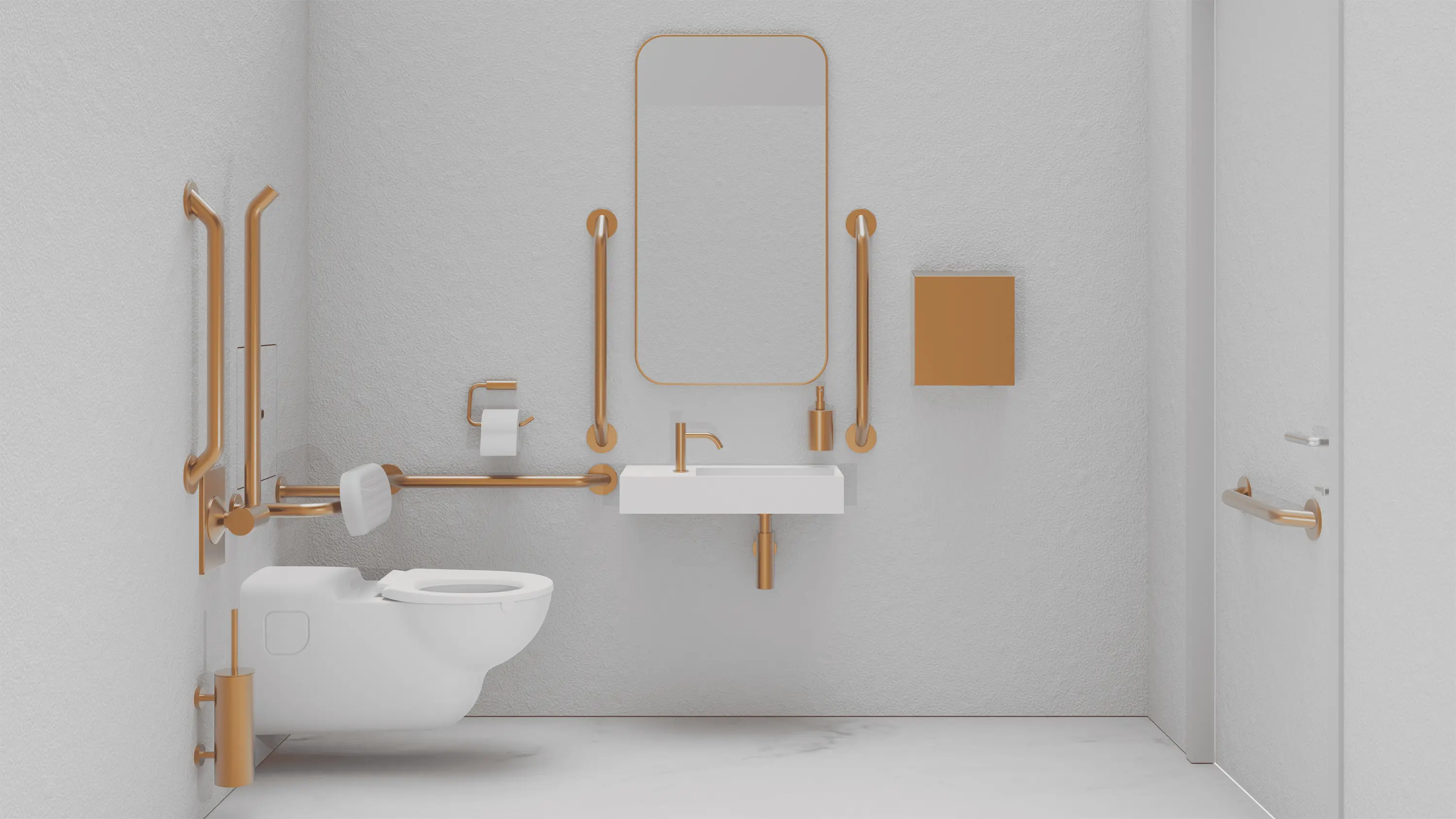 The Splash Lab - DDA PVD Copper Doc M Pack / Wall Hug WC / Hand Dryer