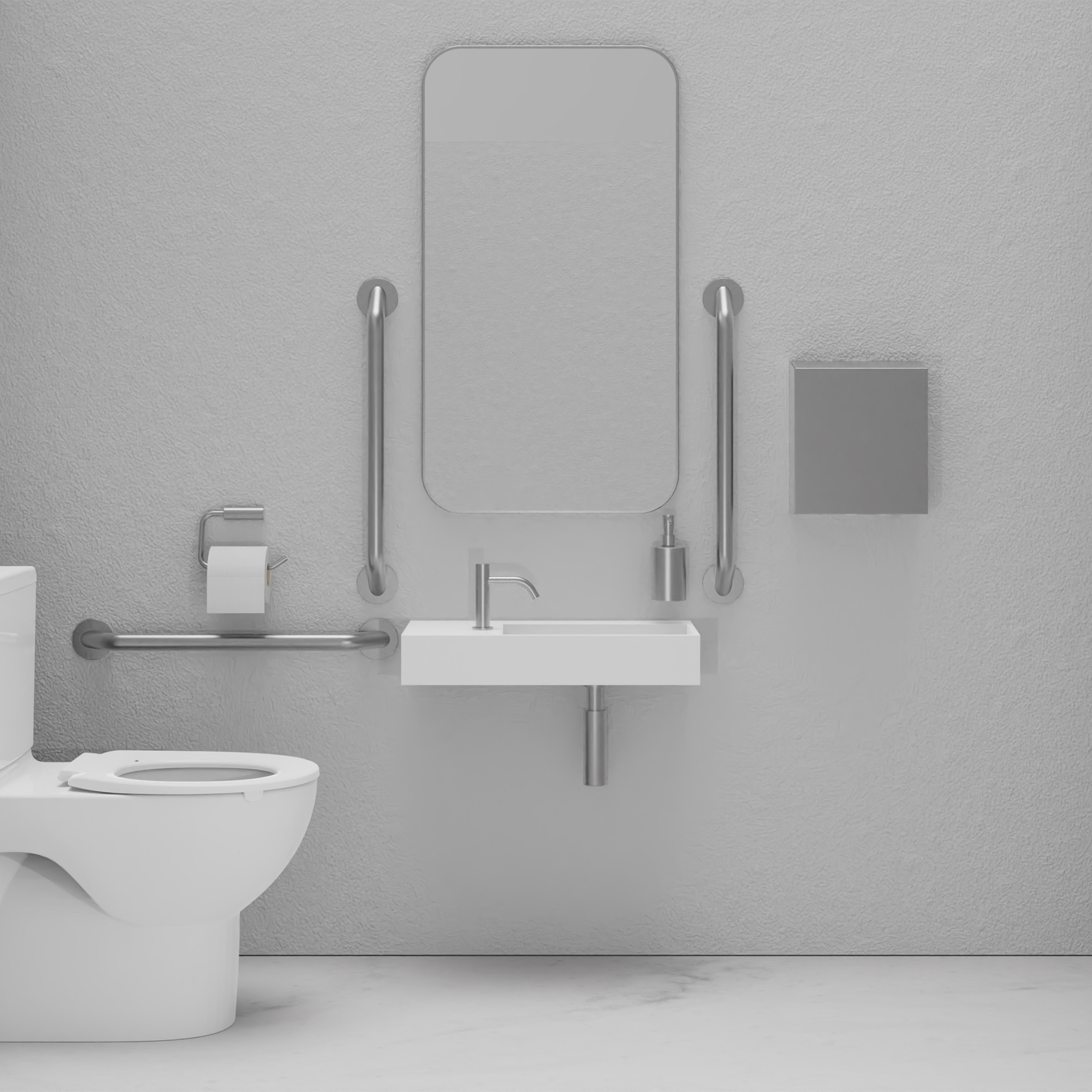 DDA Satin Doc M Pack / Close Coupled WC / Hand Dryer
