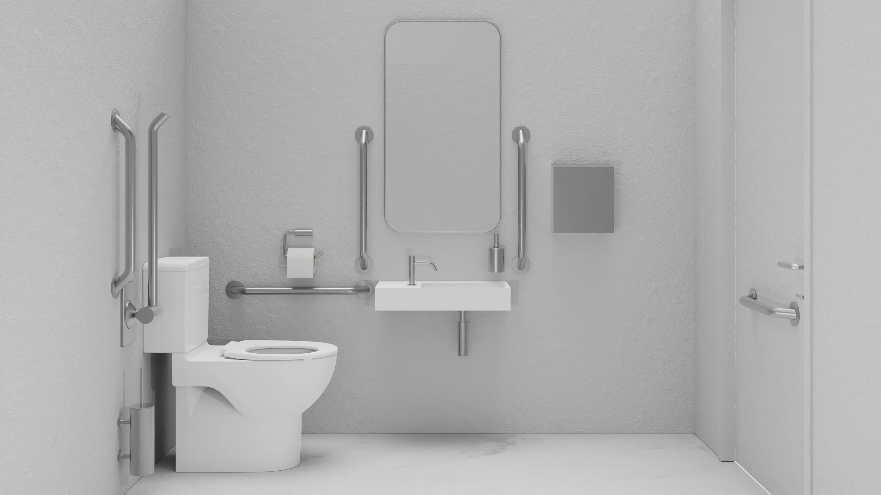 The Splash Lab - DDA Satin Doc M Pack / Close Coupled WC / Hand Dryer