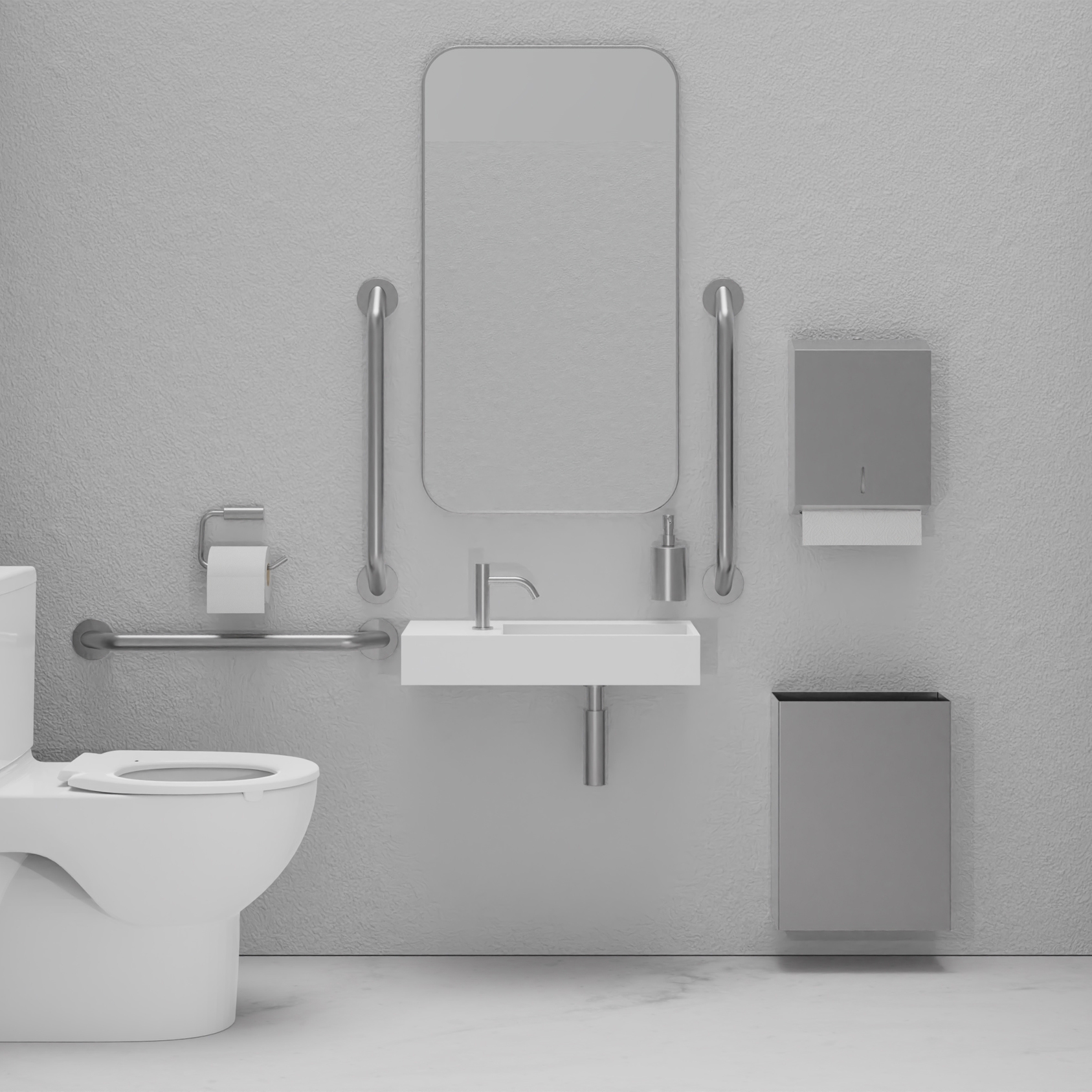 DDA Satin Doc M Pack / Close Coupled WC / Paper Towel