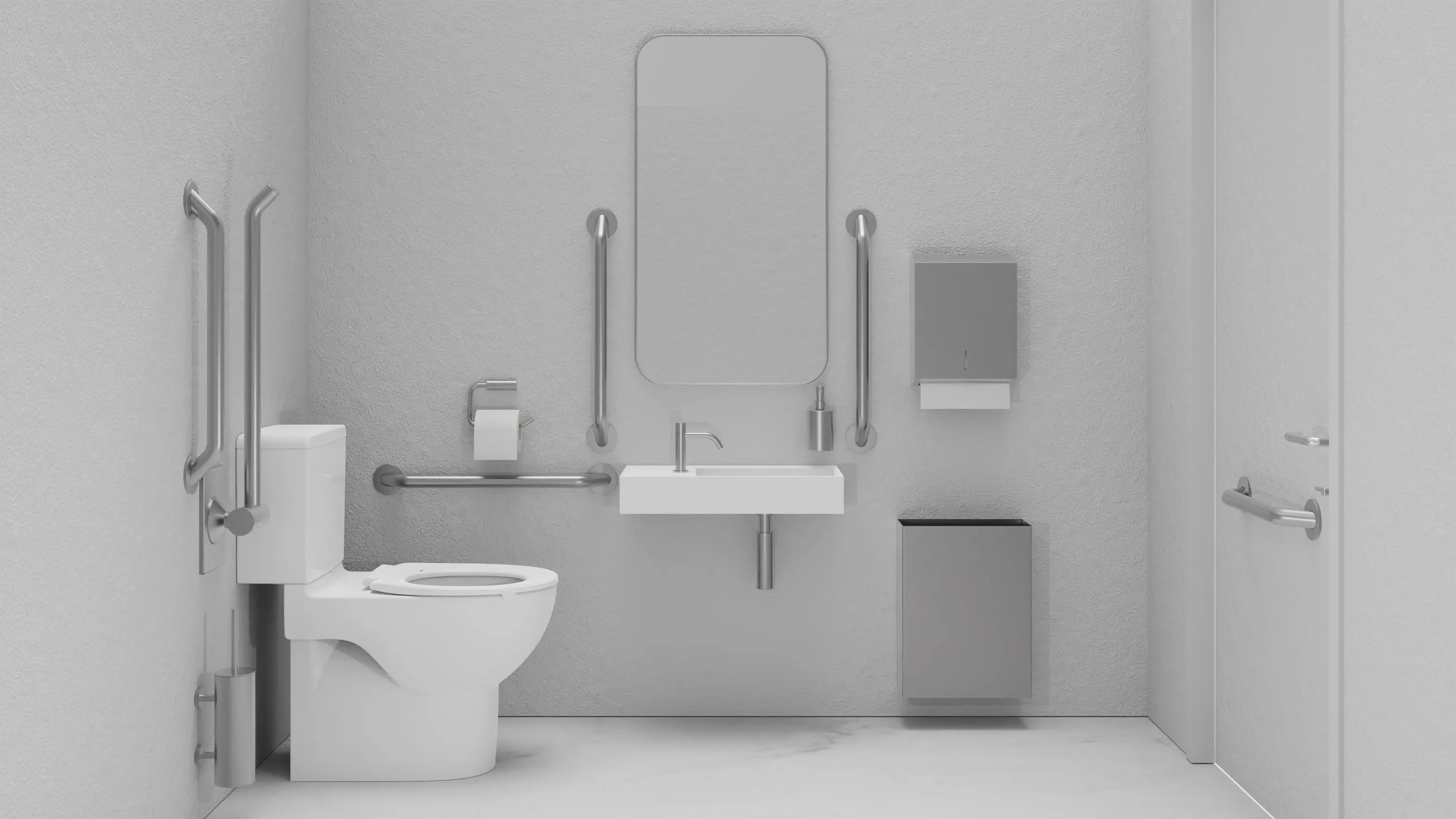 The Splash Lab - DDA Satin Doc M Pack / Close Coupled WC / Paper Towel