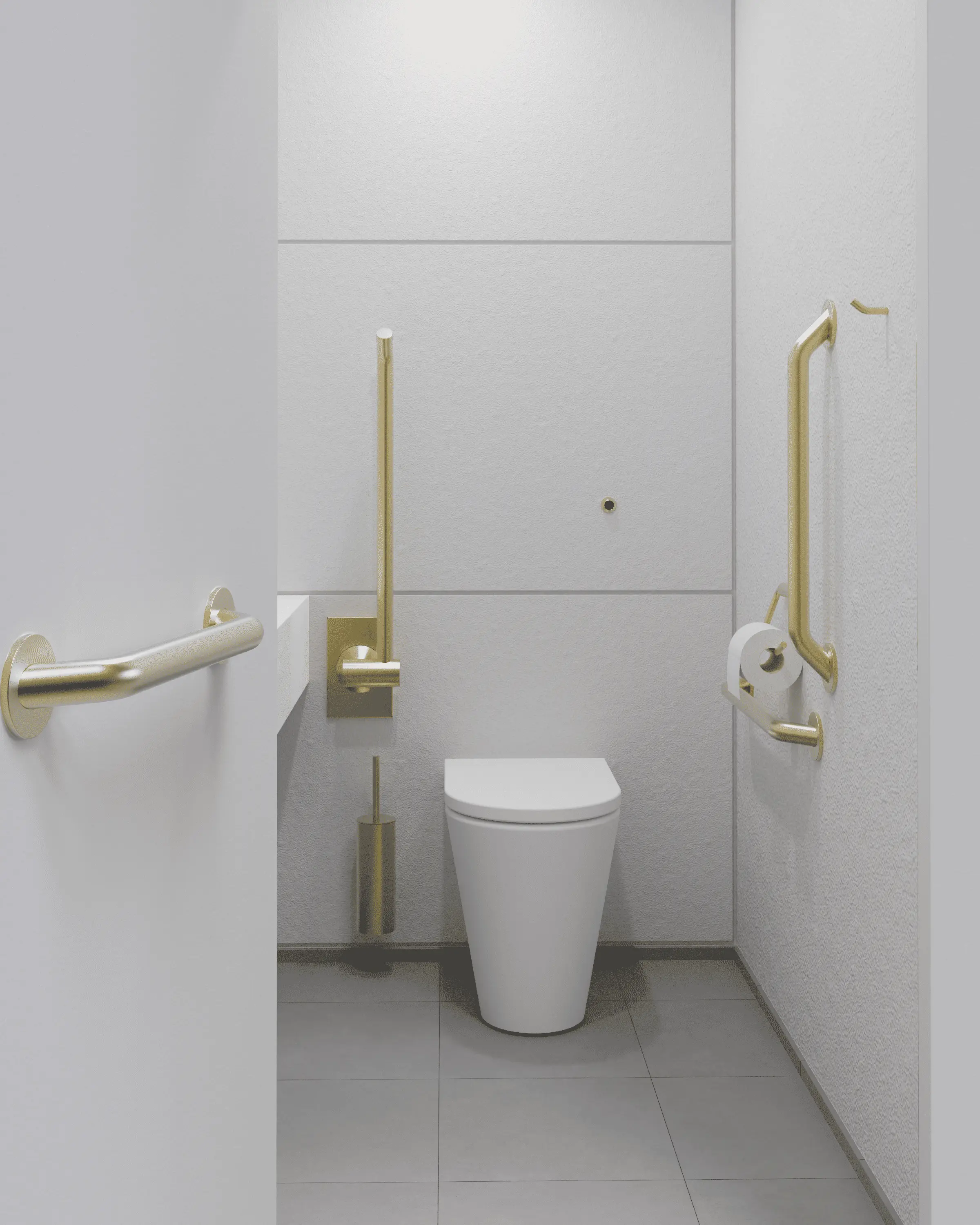 The Splash Lab - Doc M PVD Brass Ambulant Pack / Floor Standing WC / Hinged Grab Bar